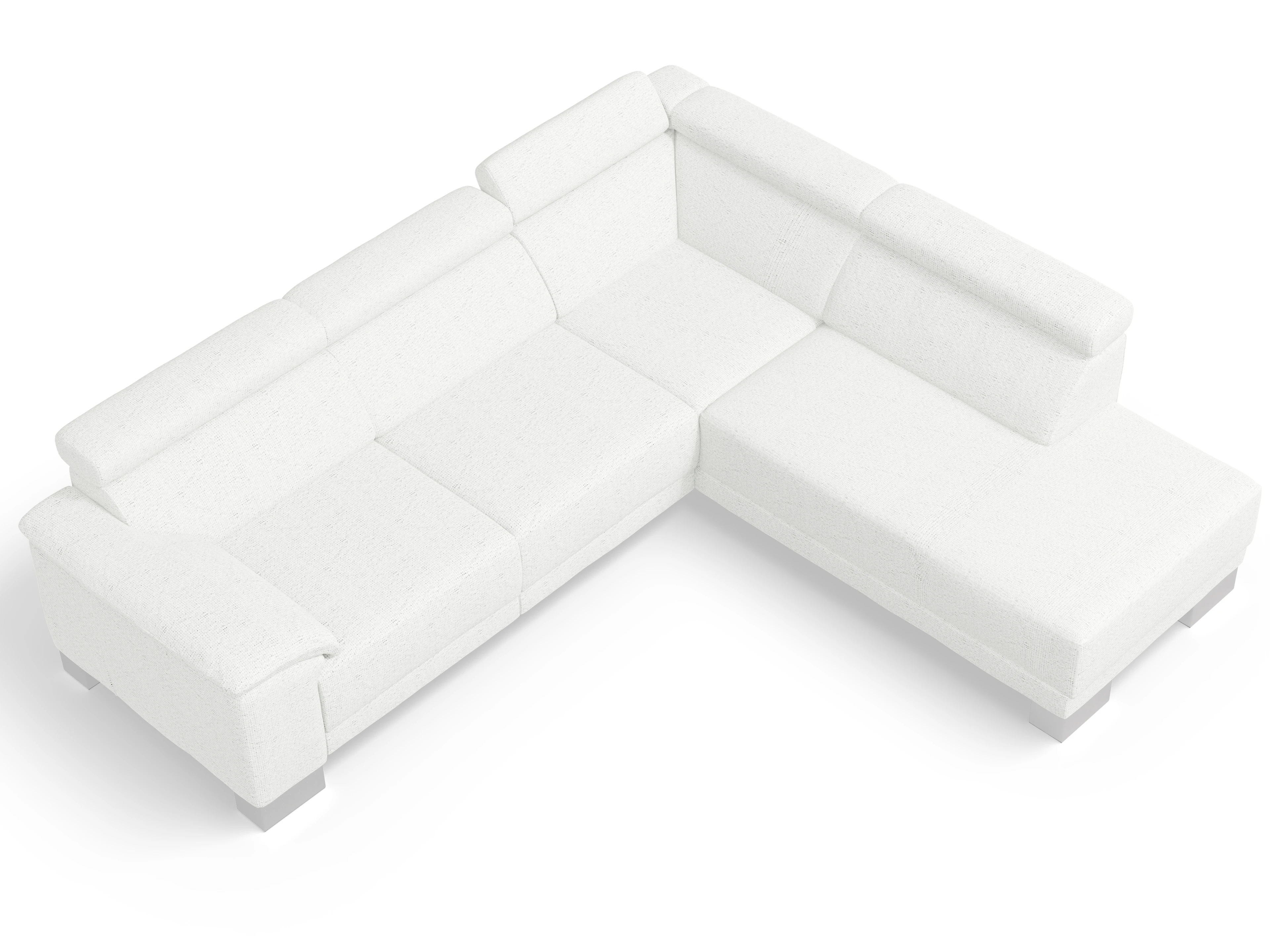 Ansicht des Produktes Antonio Ecksofa rechts Abschluss offen in Stoff Weiss