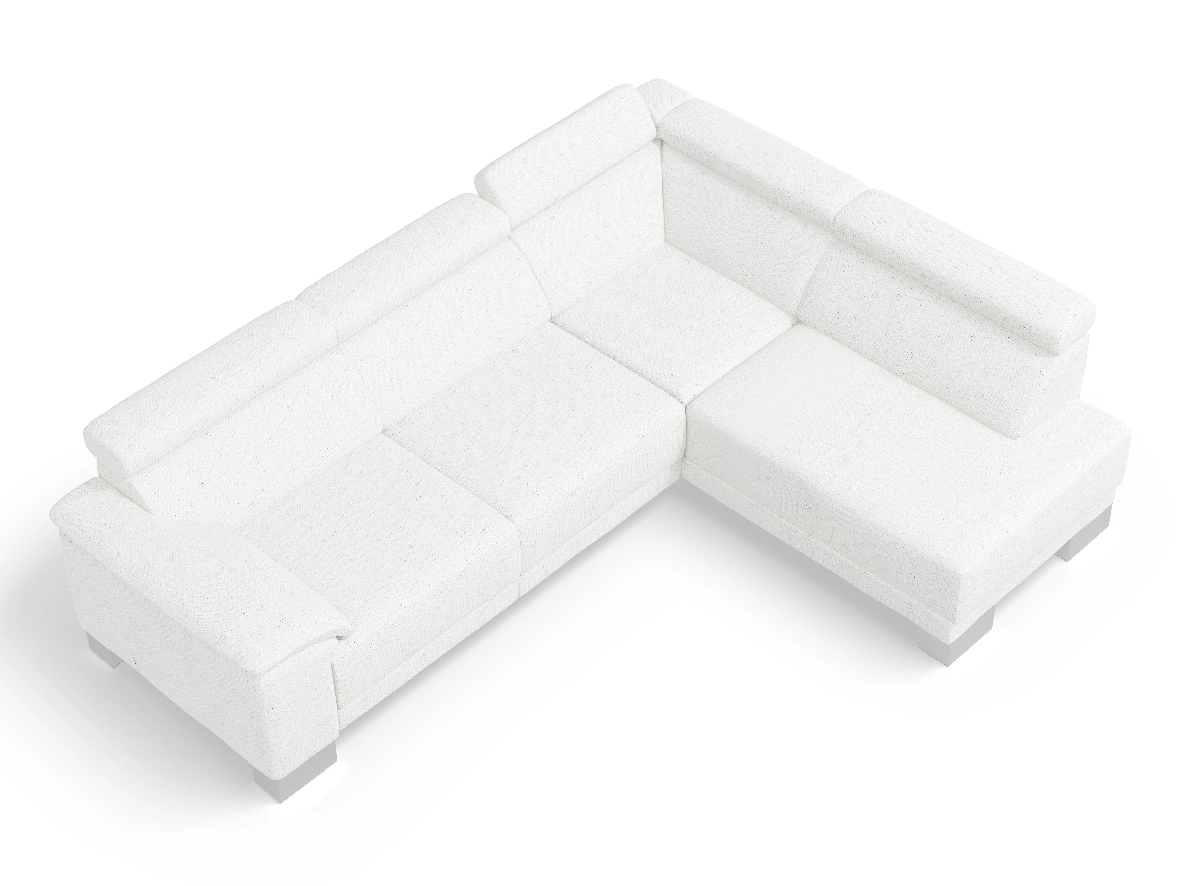 Ansicht des Produktes Antonio Ecksofa rechts Abschluss offen in Stoff Weiss