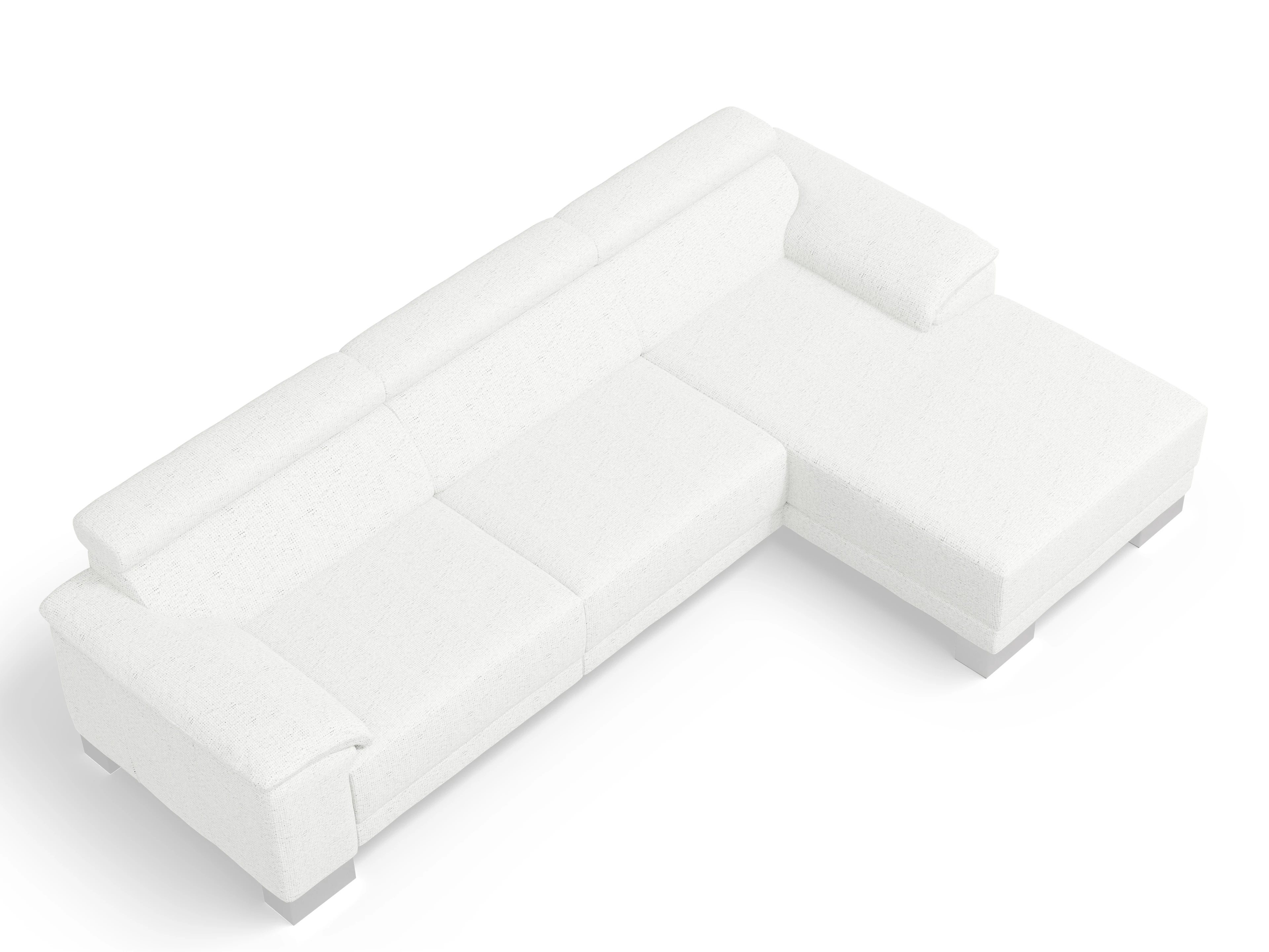 Ansicht des Produktes Antonio Ecksofa rechts Abschluss offen in Stoff Weiss