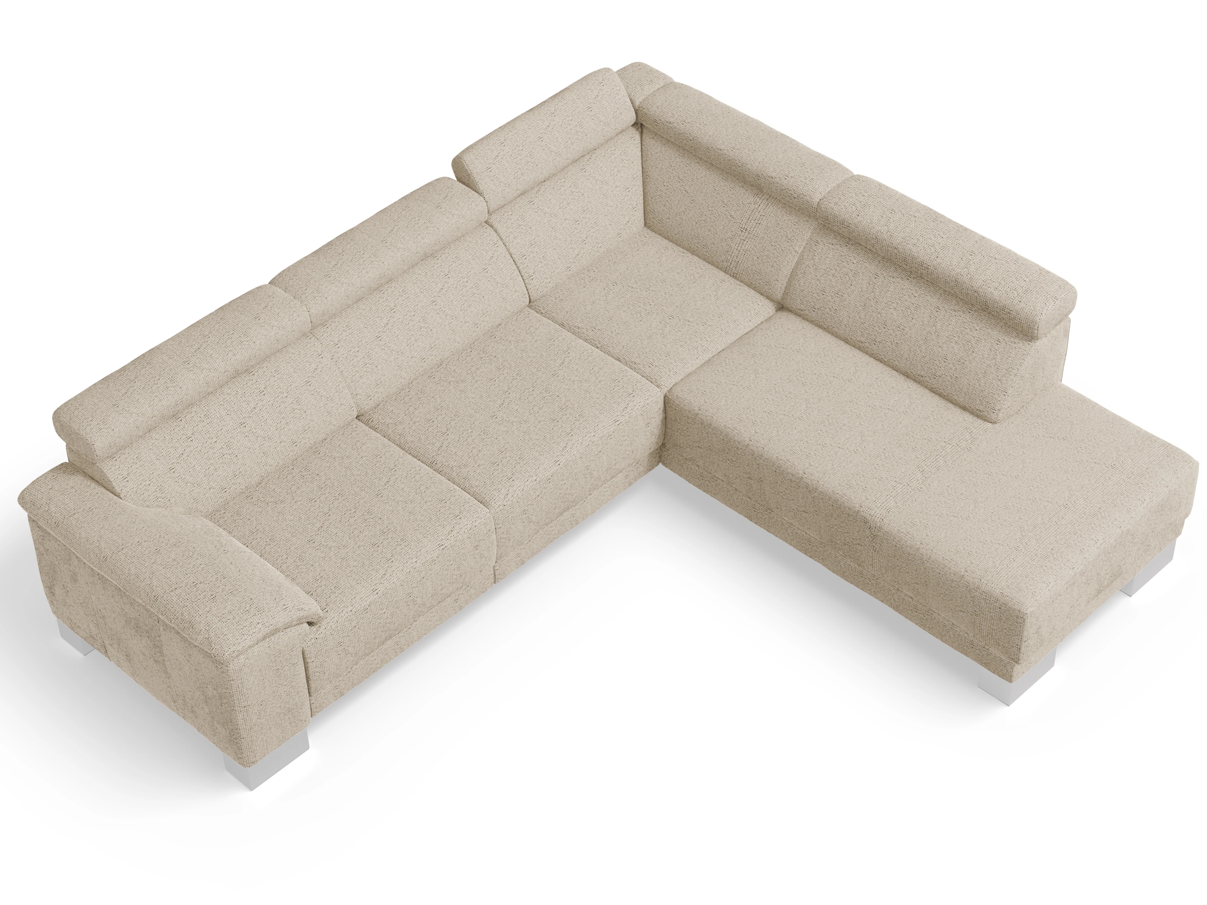 Ansicht des Produktes Antonio Ecksofa rechts Abschluss offen in Stoff Beige