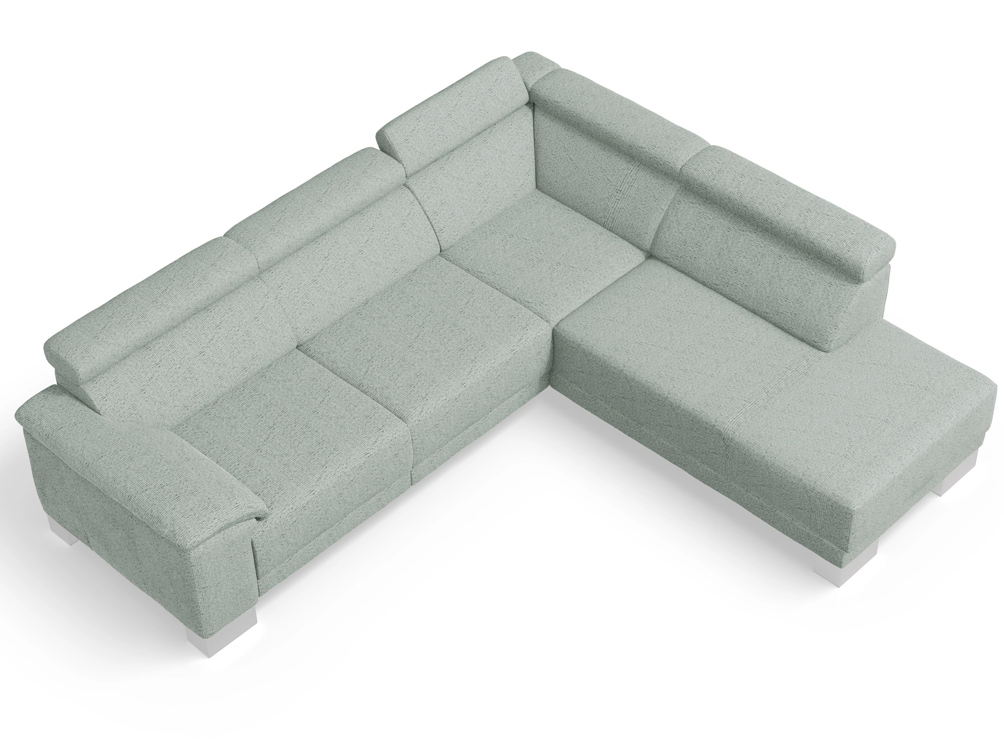 Ansicht des Produktes Antonio Ecksofa rechts Abschluss offen in Stoff Grau