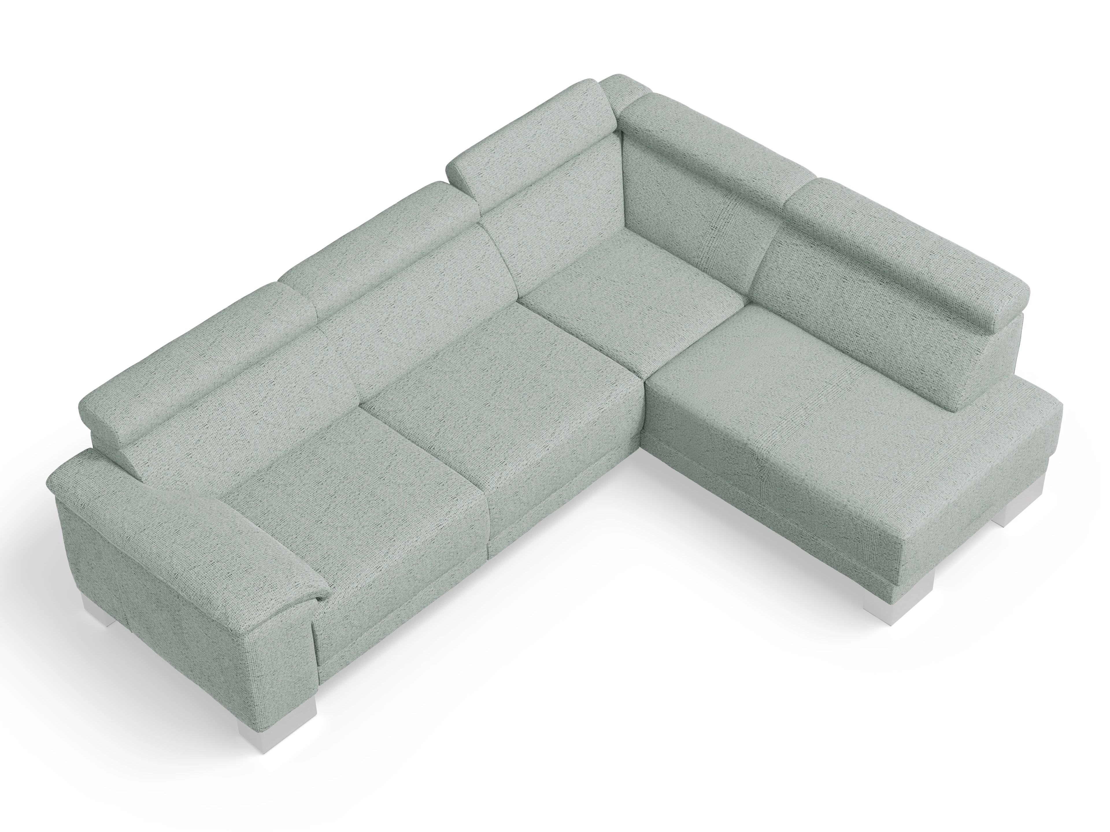 Ansicht des Produktes Antonio Ecksofa rechts Abschluss offen in Stoff Grau