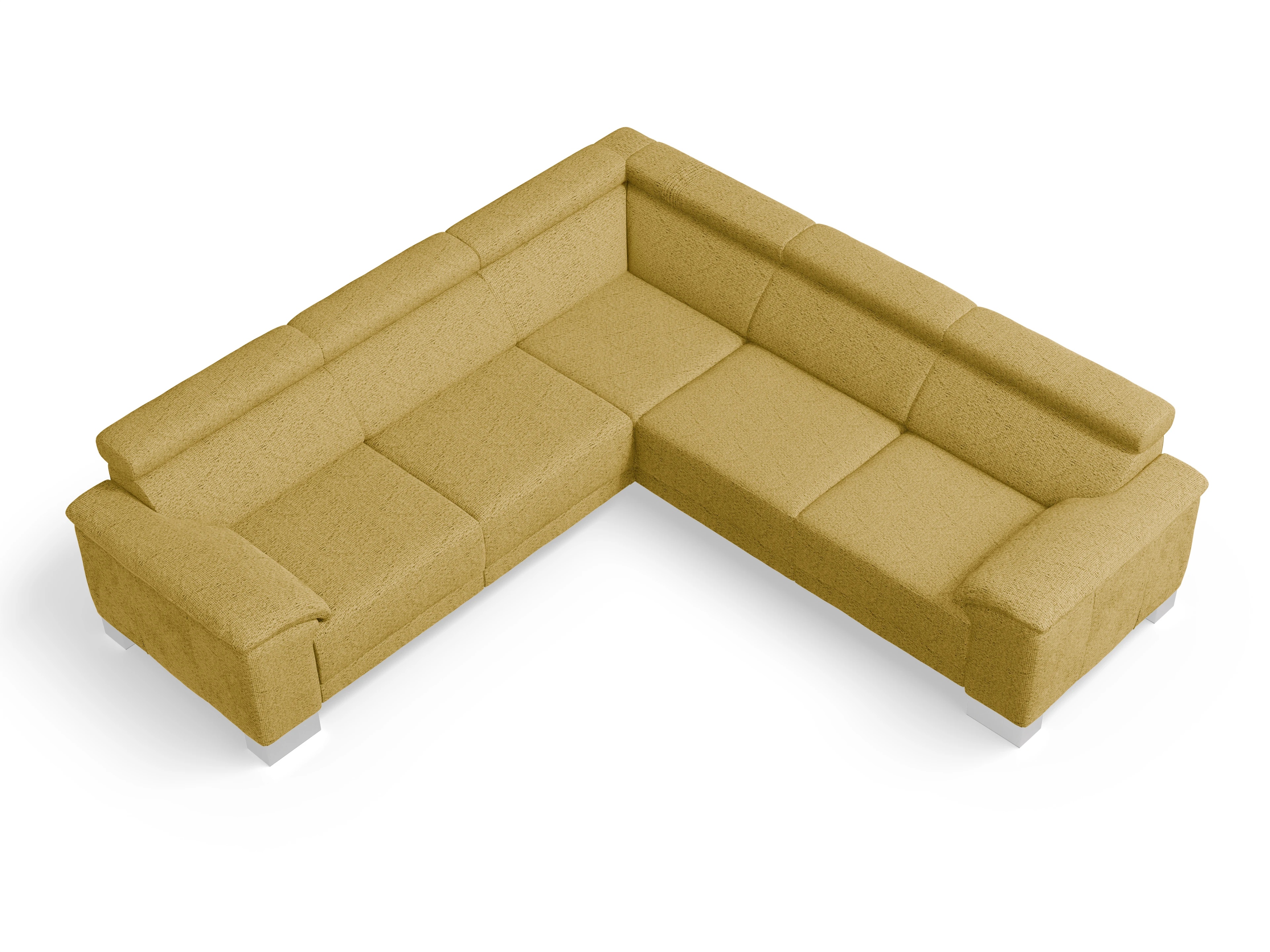 Antonio Ecksofa SPE Medium Ansicht des Produktes Antonio Ecksofa gleichschenklig in Stoff Gelb