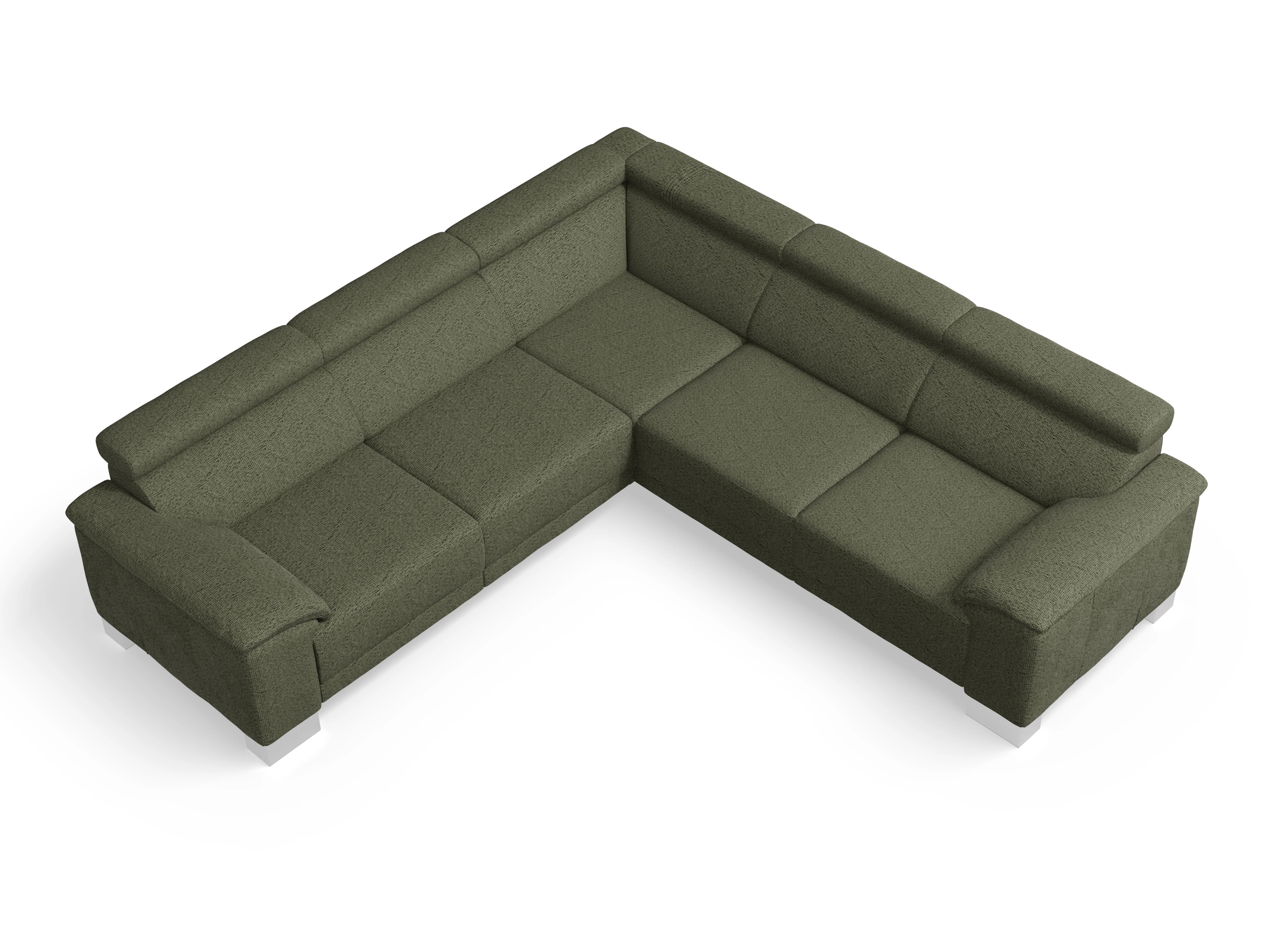 Antonio Ecksofa SPE Medium Ansicht des Produktes Antonio Ecksofa gleichschenklig in Stoff Grün