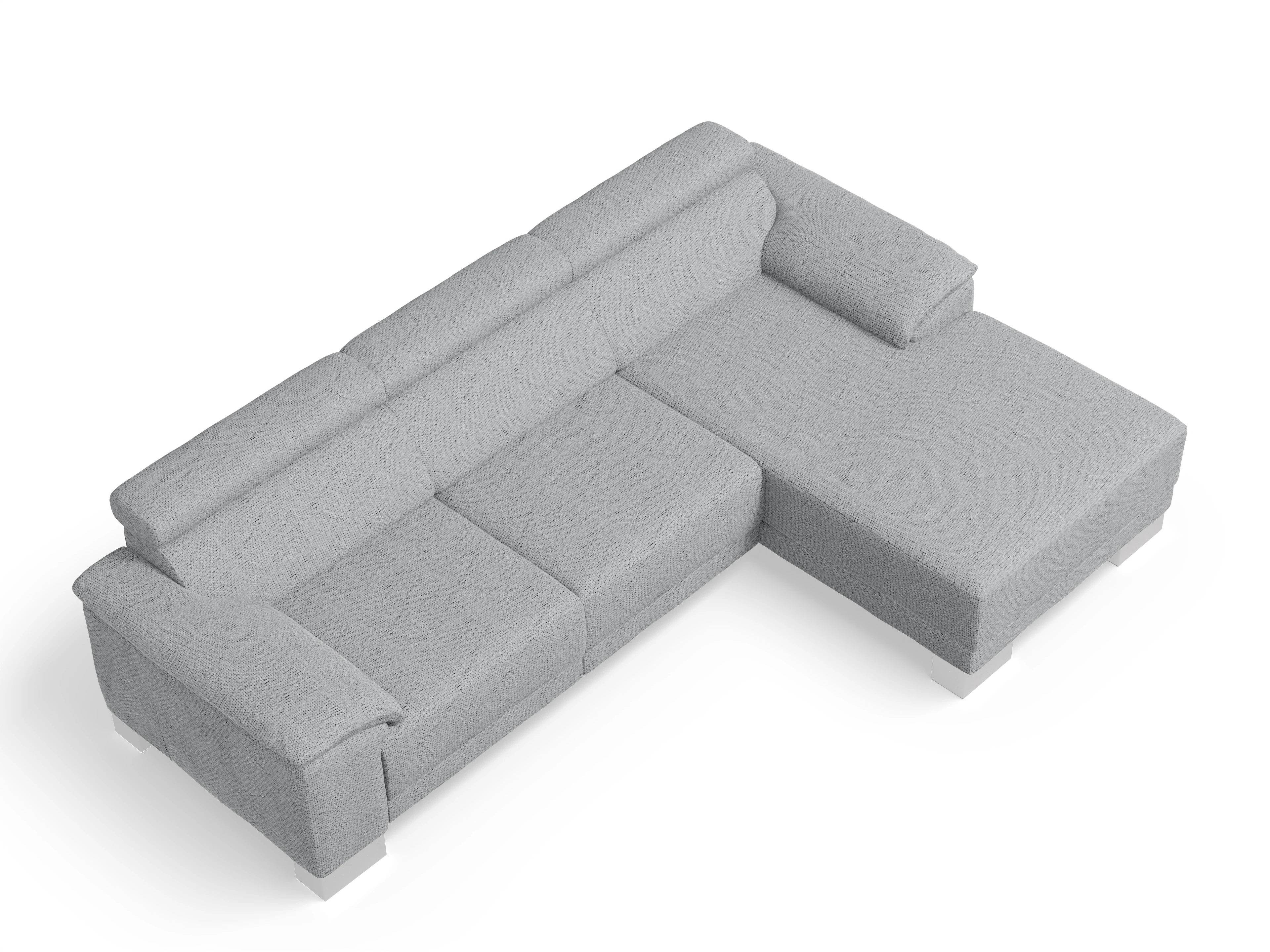 Antonio Ecksofa LO Medium R Ansicht des Produktes Antonio in Stoff Grau