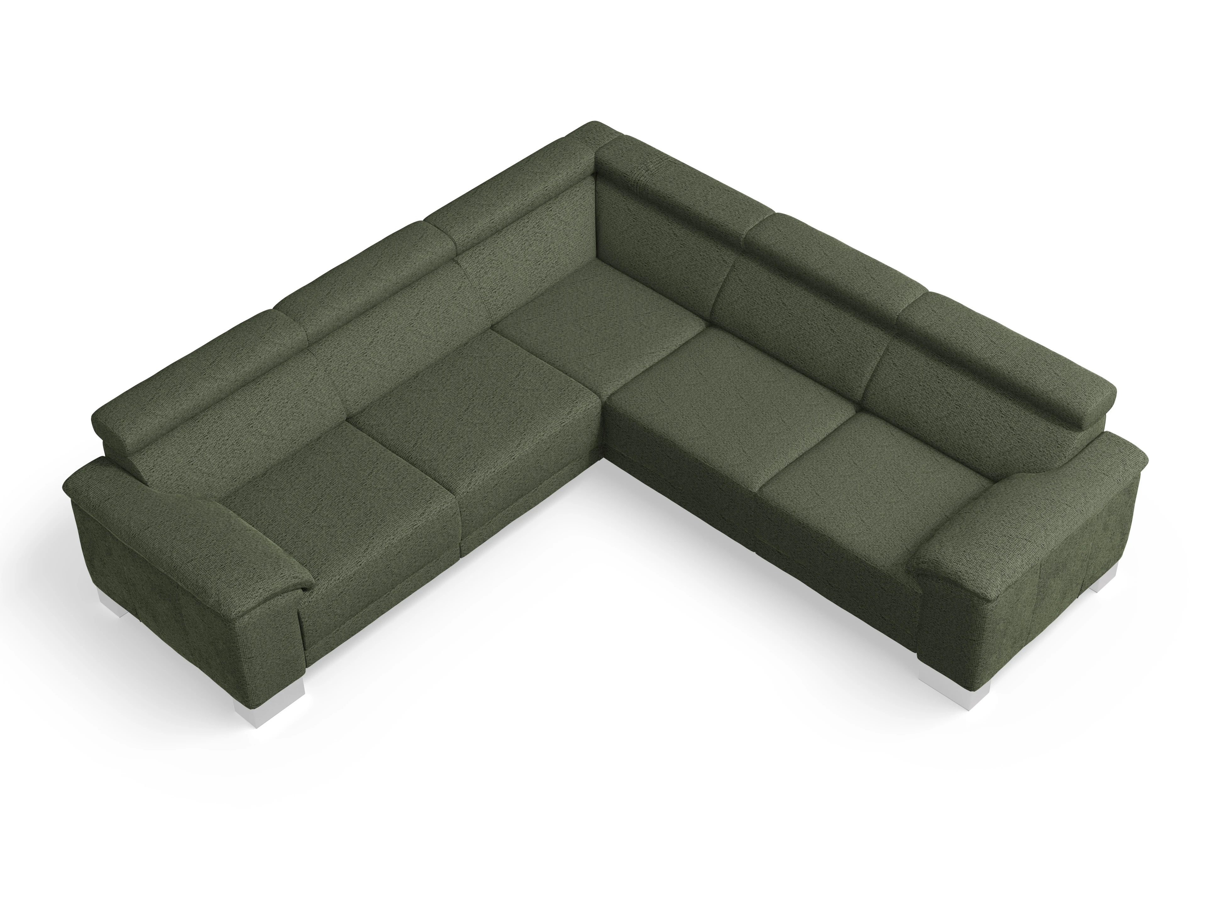 Ansicht des Produktes Antonio Ecksofa gleichschenklig in Stoff Grün