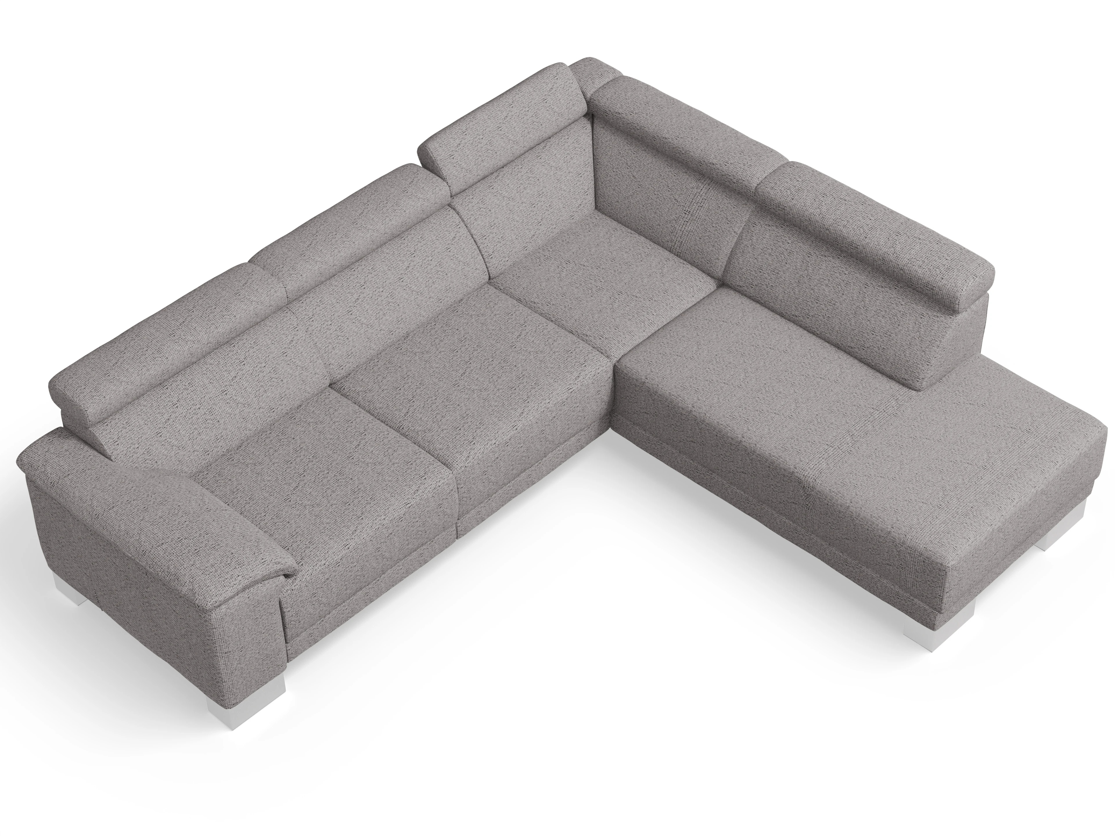 Ansicht des Produktes Antonio Ecksofa rechts Abschluss offen in Stoff Braun