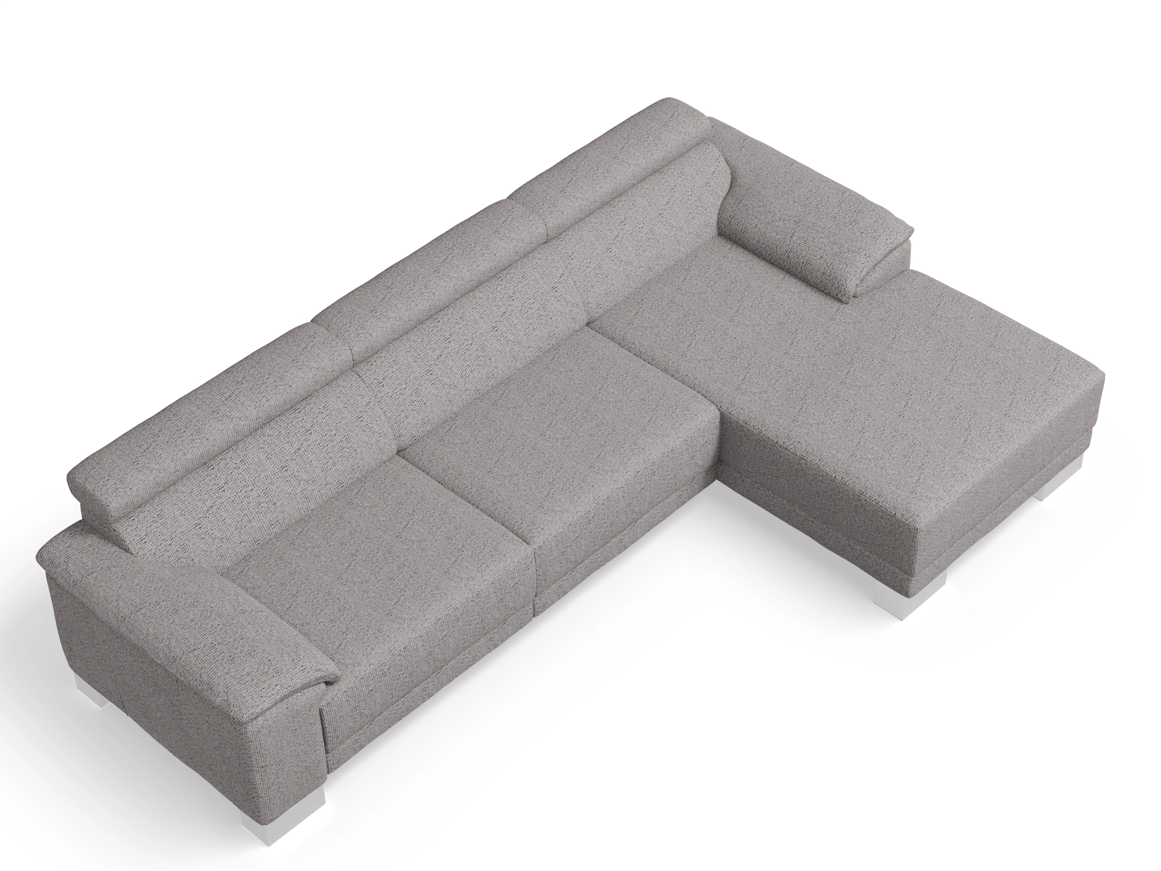 Antonio Ecksofa LO Large R Ansicht des Produktes Antonio Ecksofa rechts Abschluss offen in Stoff Braun
