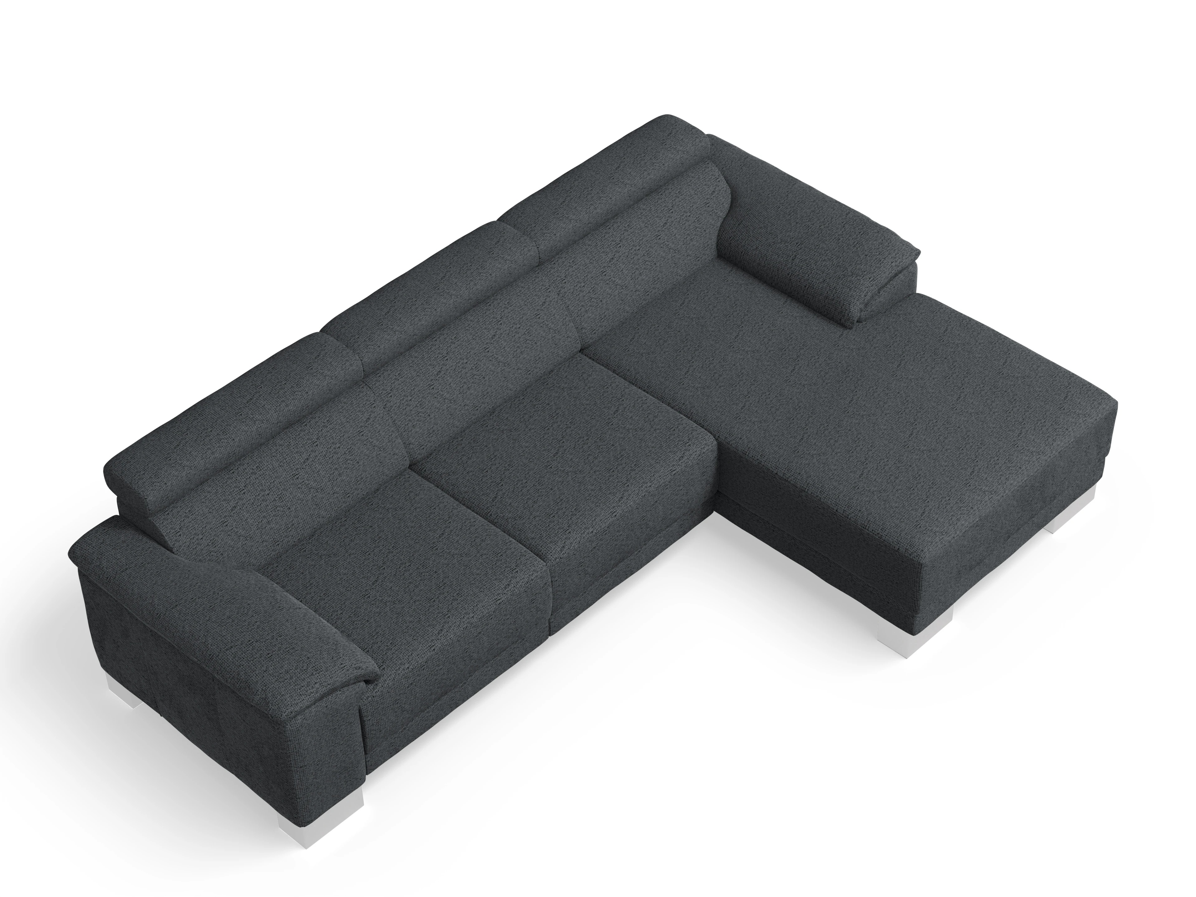 Antonio Ecksofa LO Medium R Ansicht des Produktes Antonio in Stoff Grau