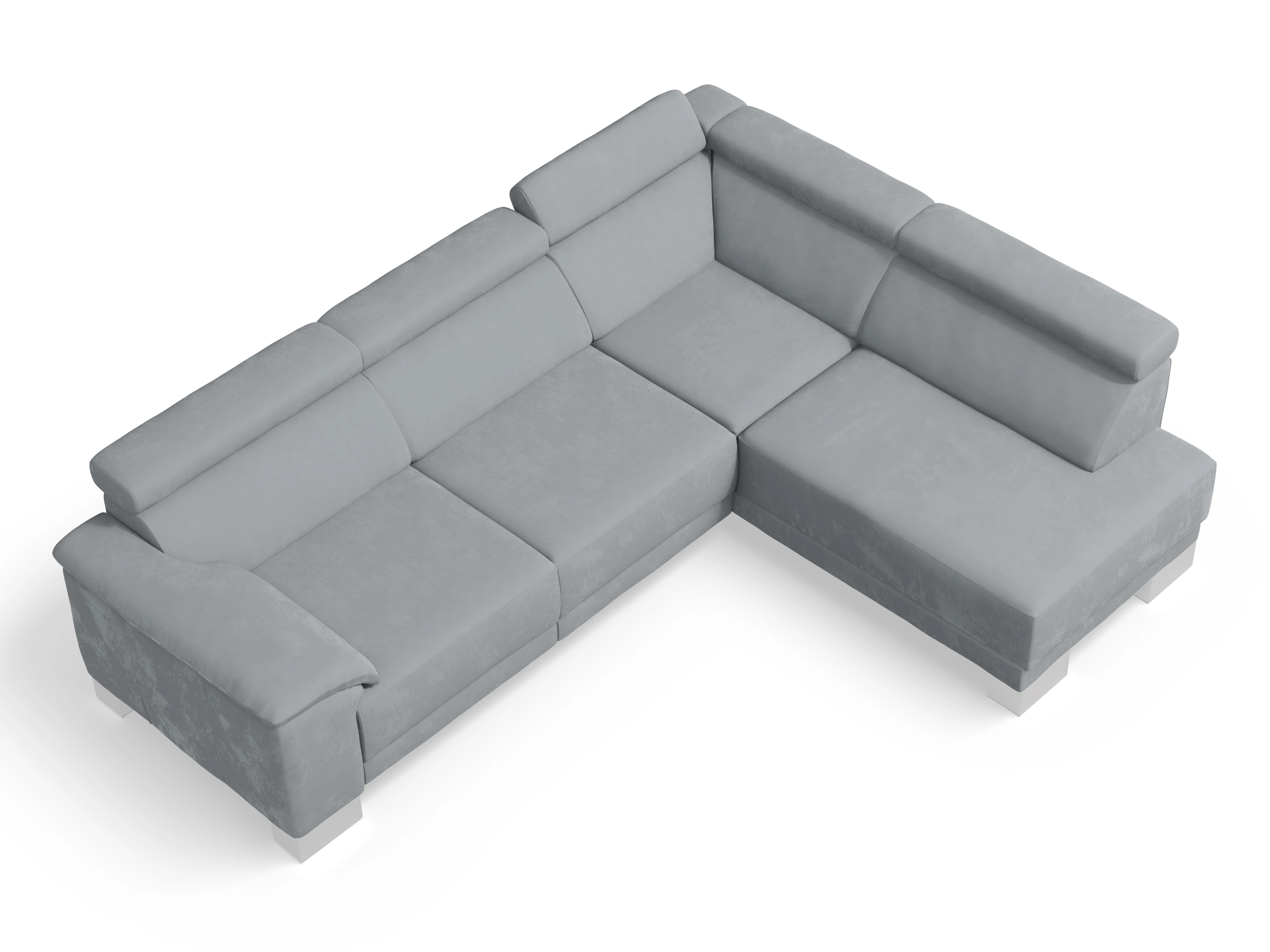 Ansicht des Produktes Antonio Ecksofa rechts Abschluss offen in Stoff Grau