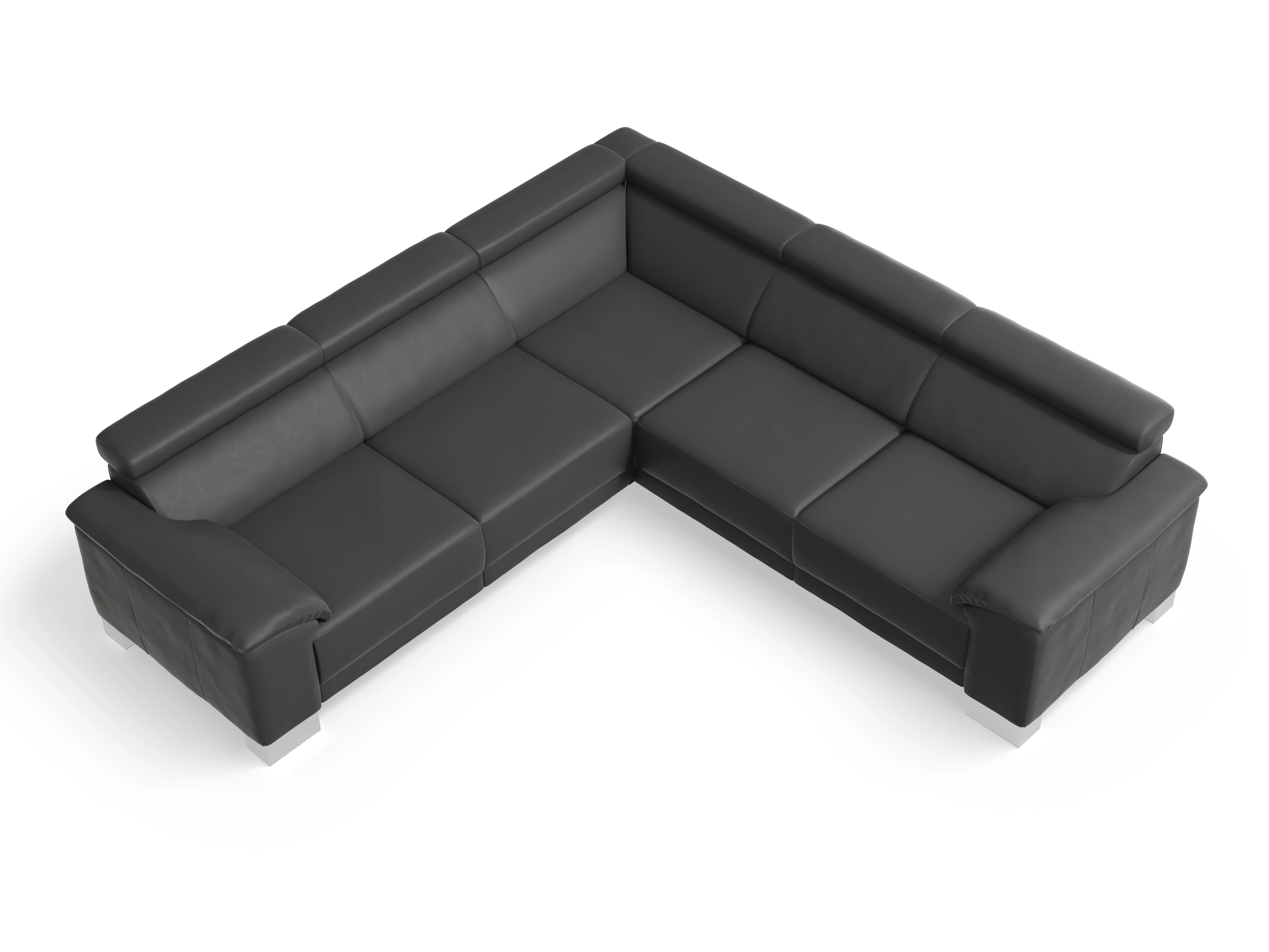 Ansicht des Produktes Antonio Ecksofa gleichschenklig in Leder Grau
