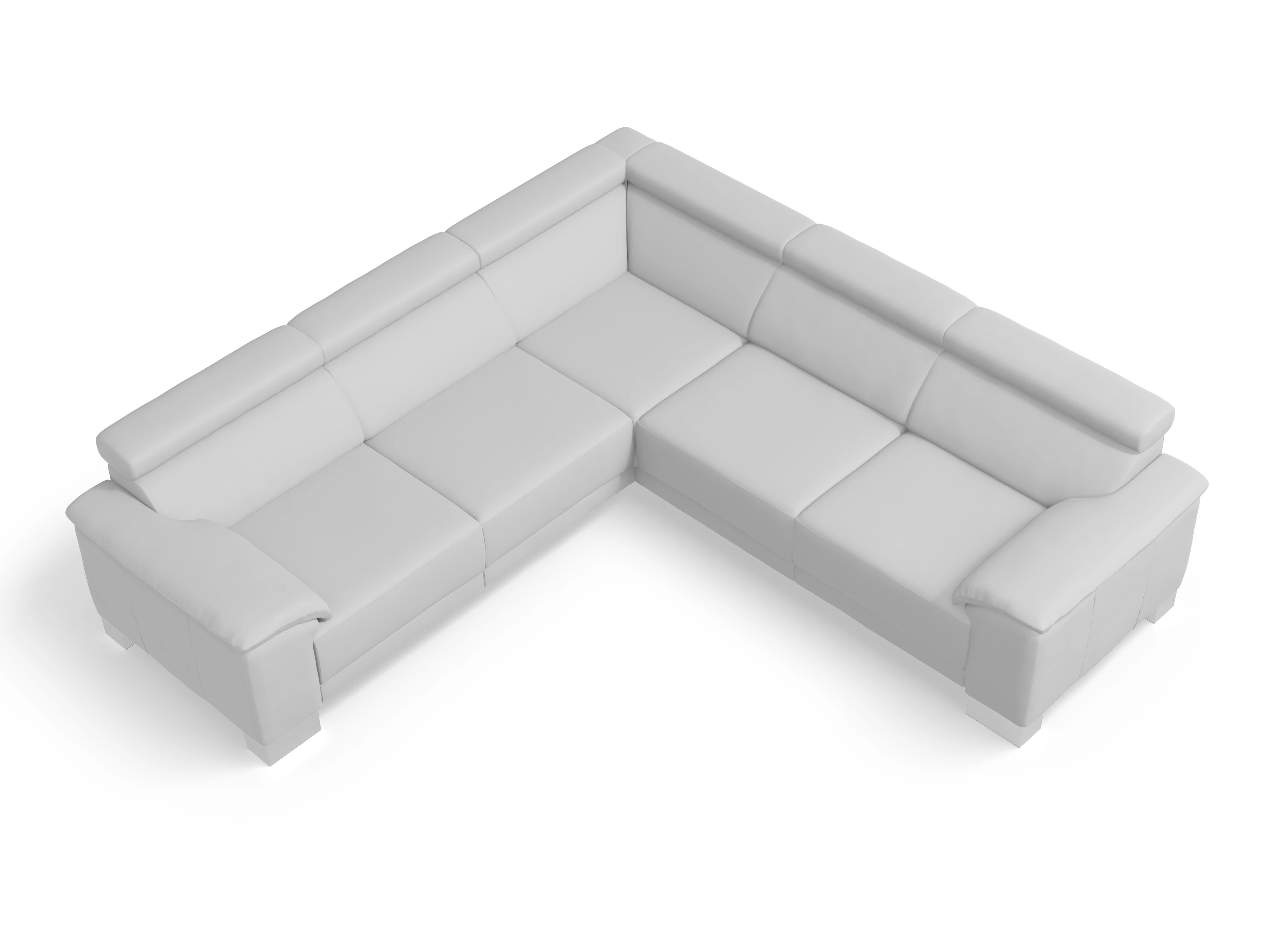 Ansicht des Produktes Antonio Ecksofa gleichschenklig in Leder Grau