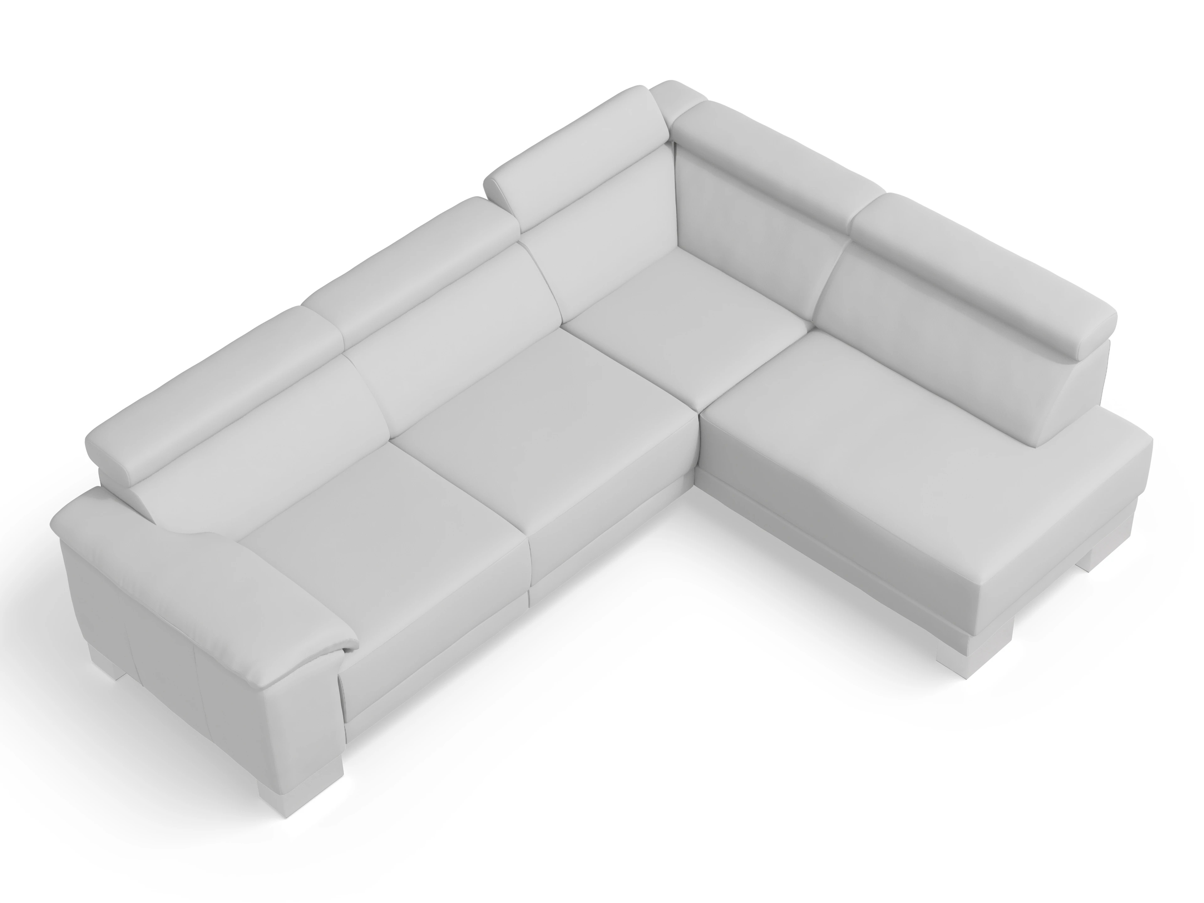 Ansicht des Produktes Antonio Ecksofa rechts Abschluss offen in Leder Grau