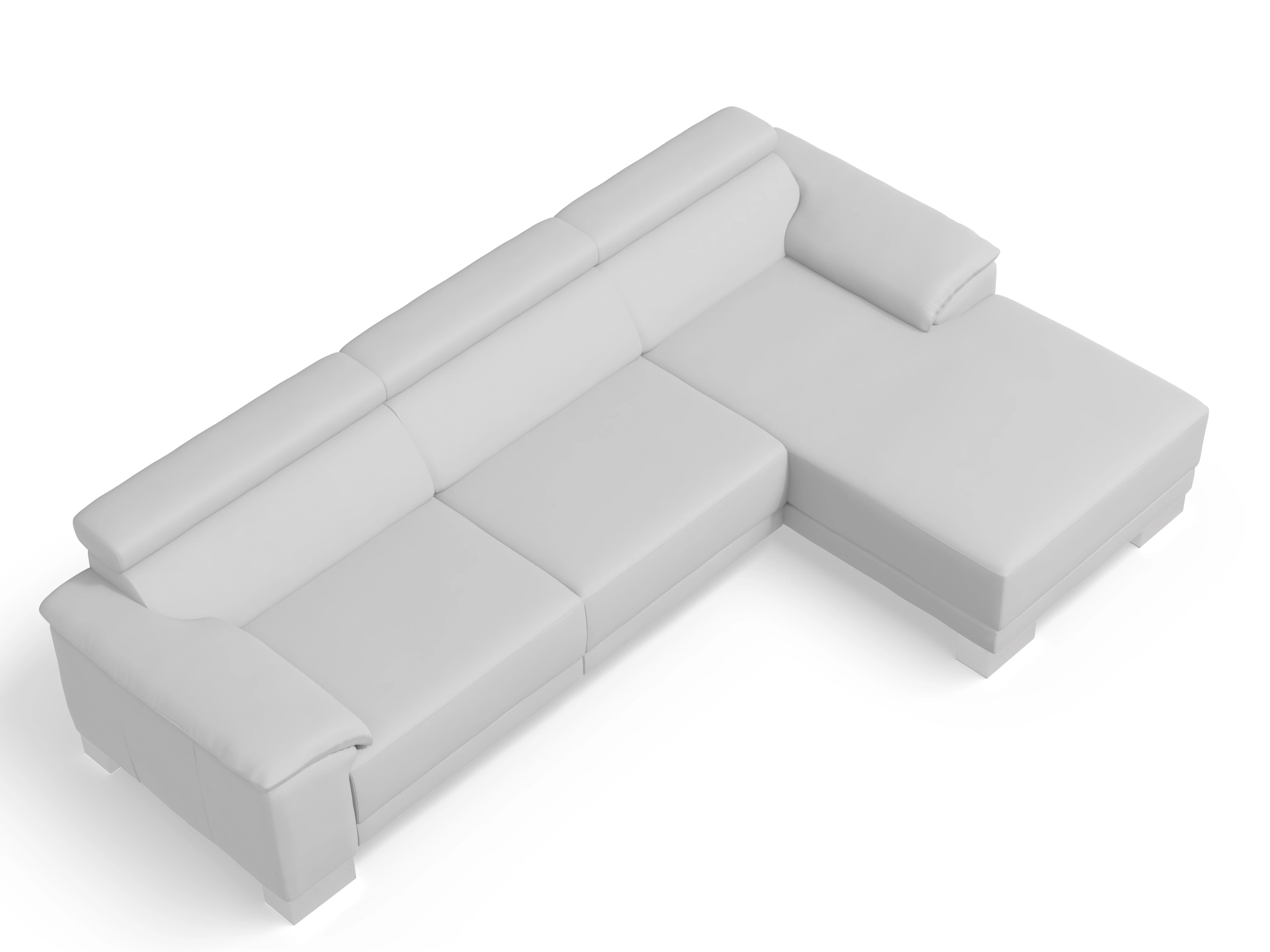 Antonio Ecksofa LO Large R Ansicht des Produktes Antonio Ecksofa rechts Abschluss offen in Leder Grau