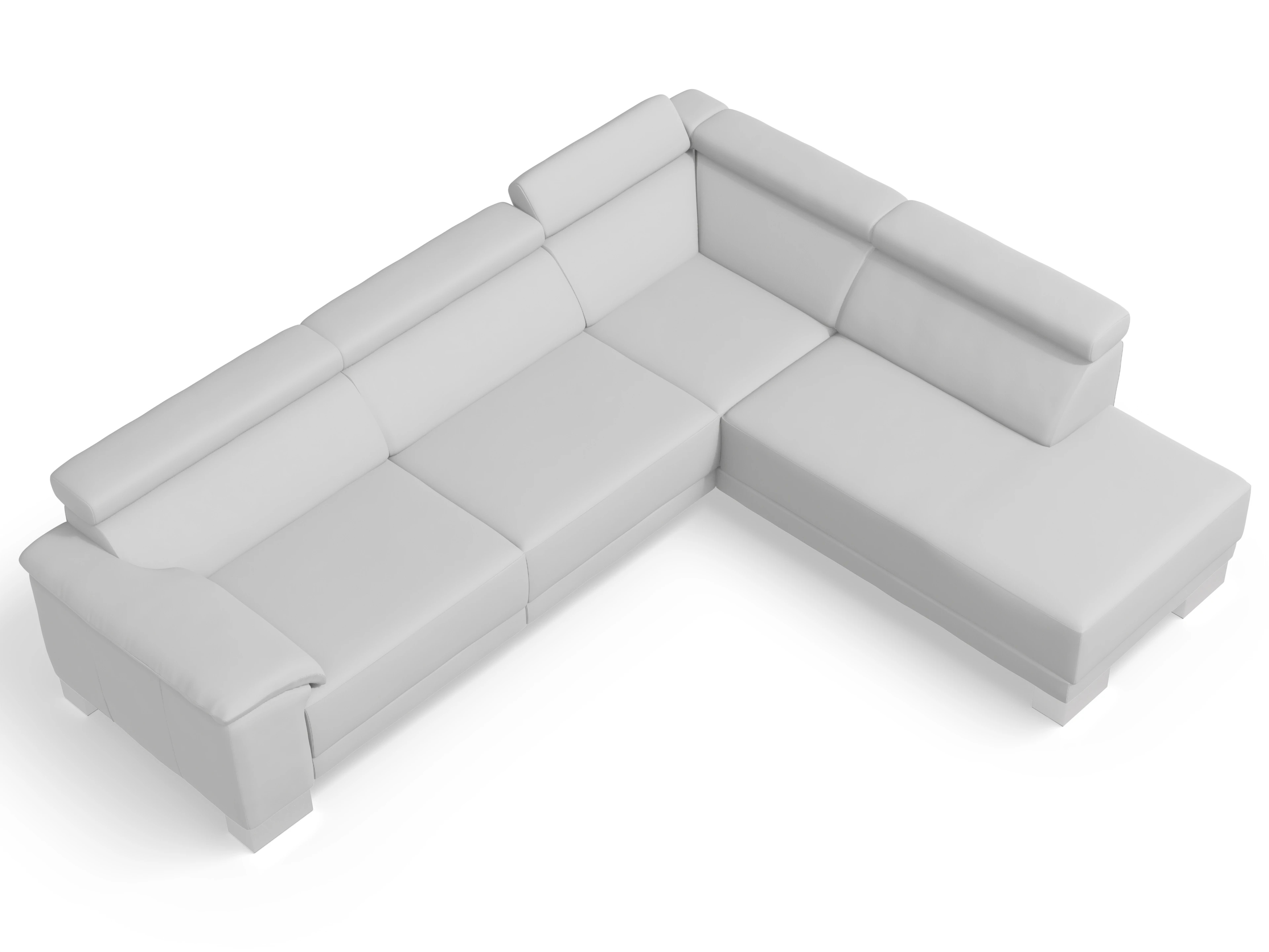 Antonio Ecksofa UM Large Plus R Ansicht des Produktes Antonio Ecksofa rechts Abschluss offen in Leder Grau