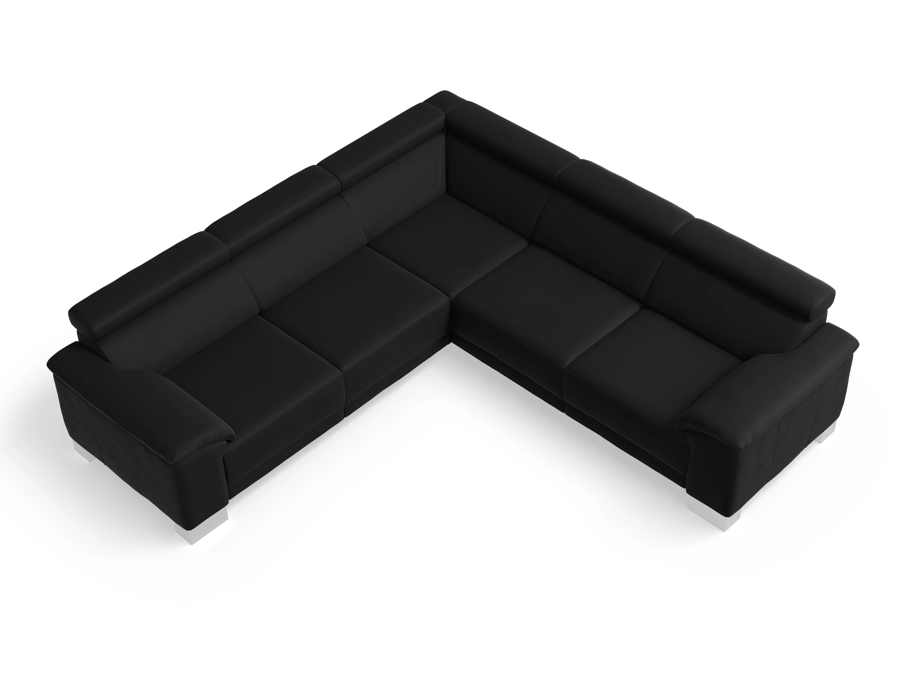 Ansicht des Produktes Antonio Ecksofa gleichschenklig in Leder Schwarz