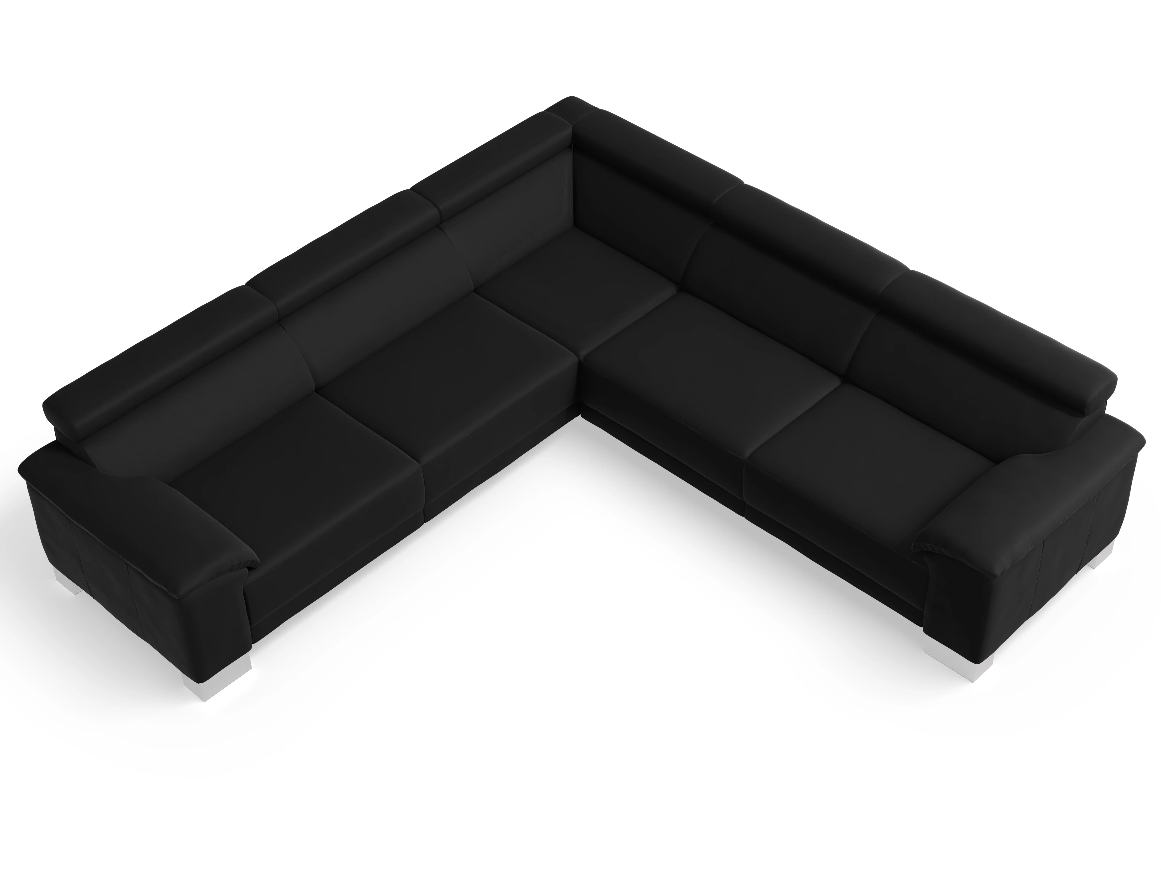 Ansicht des Produktes Antonio Ecksofa gleichschenklig in Leder Schwarz