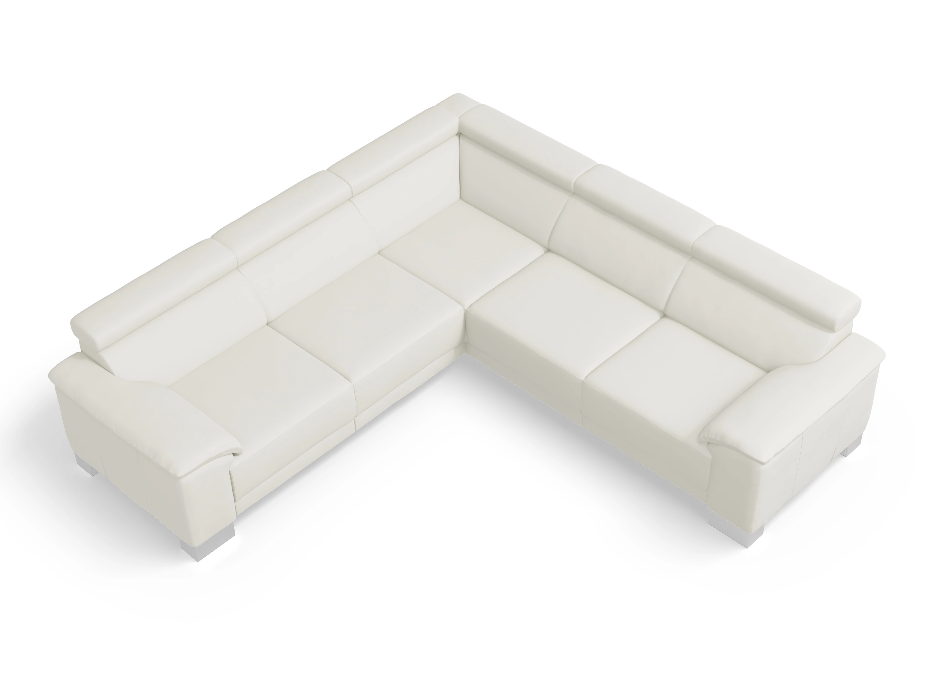 Ansicht des Produktes Antonio Ecksofa gleichschenklig in Leder Weiss