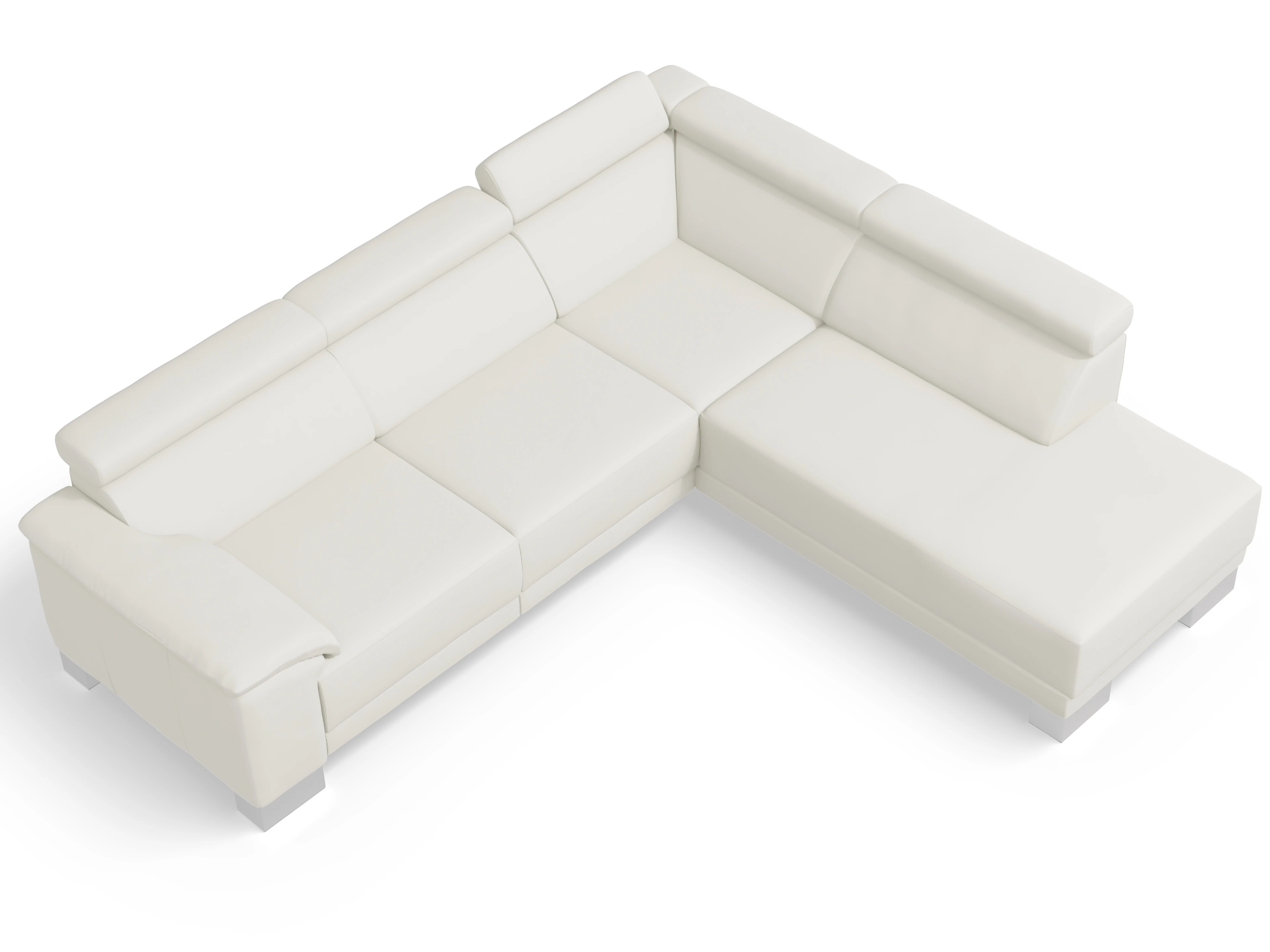 Ansicht des Produktes Antonio Ecksofa rechts Abschluss offen in Leder Weiss