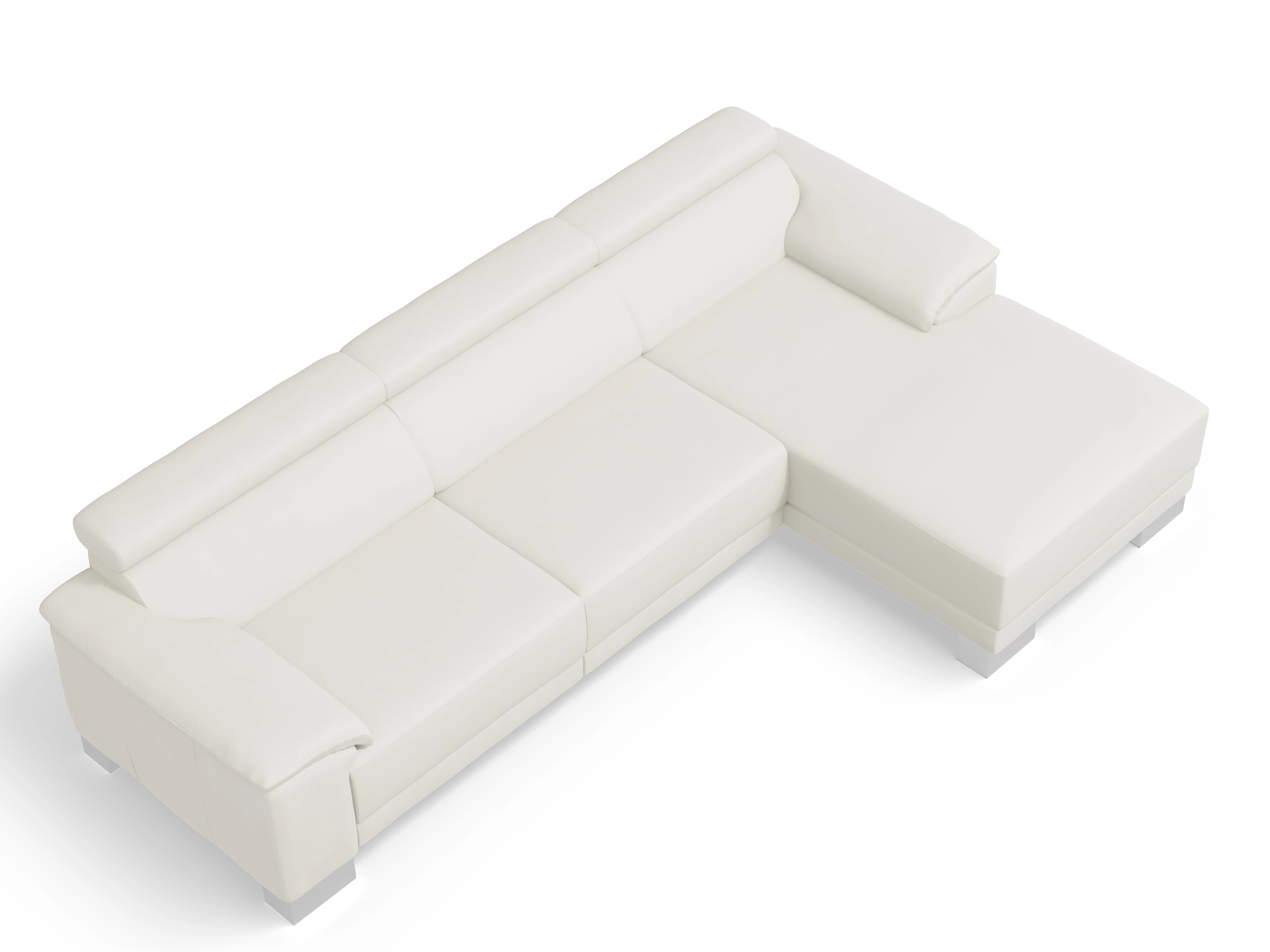 Ansicht des Produktes Antonio Ecksofa rechts Abschluss offen in Leder Weiss