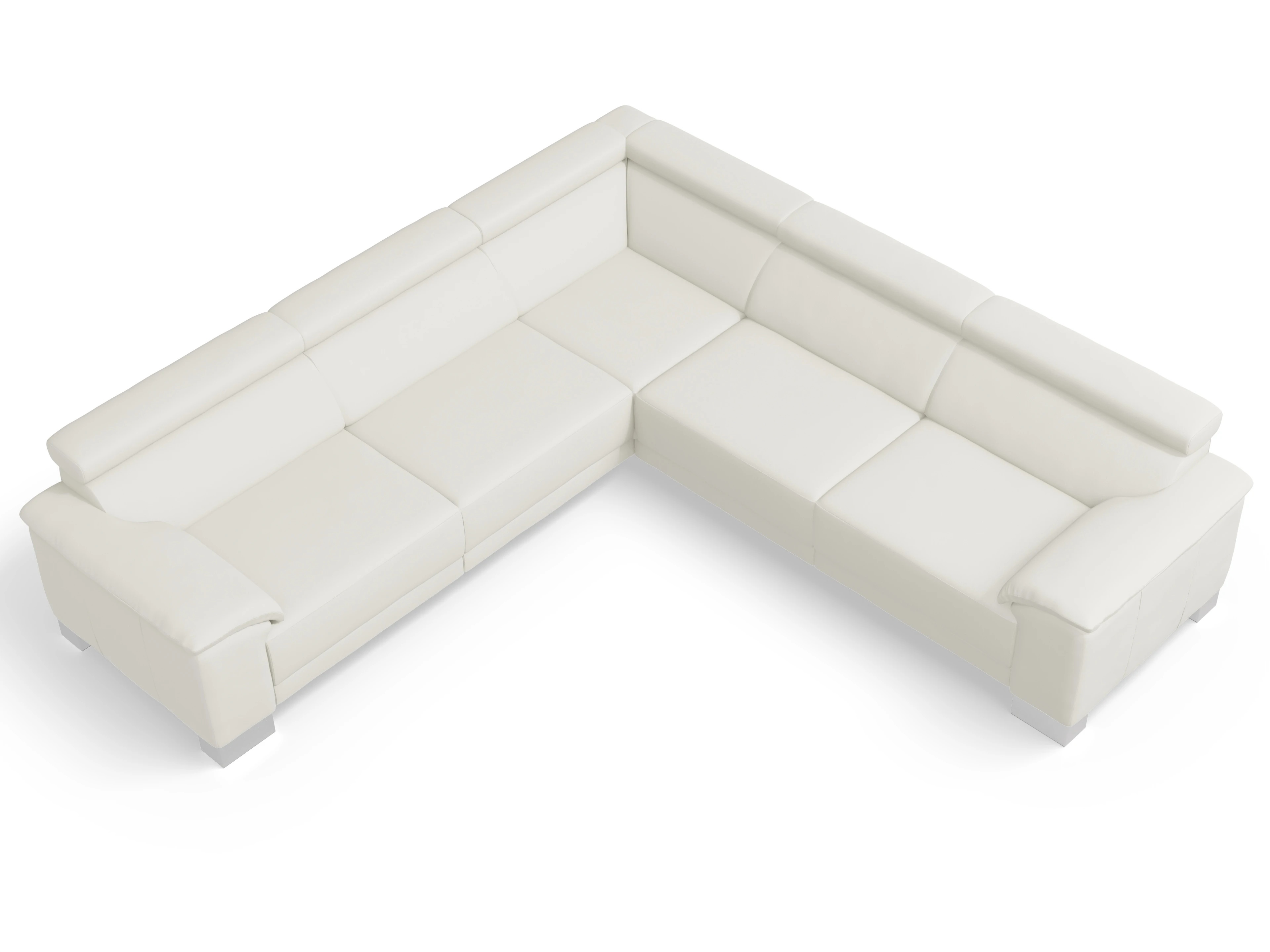 Ansicht des Produktes Antonio Ecksofa gleichschenklig in Leder Weiss