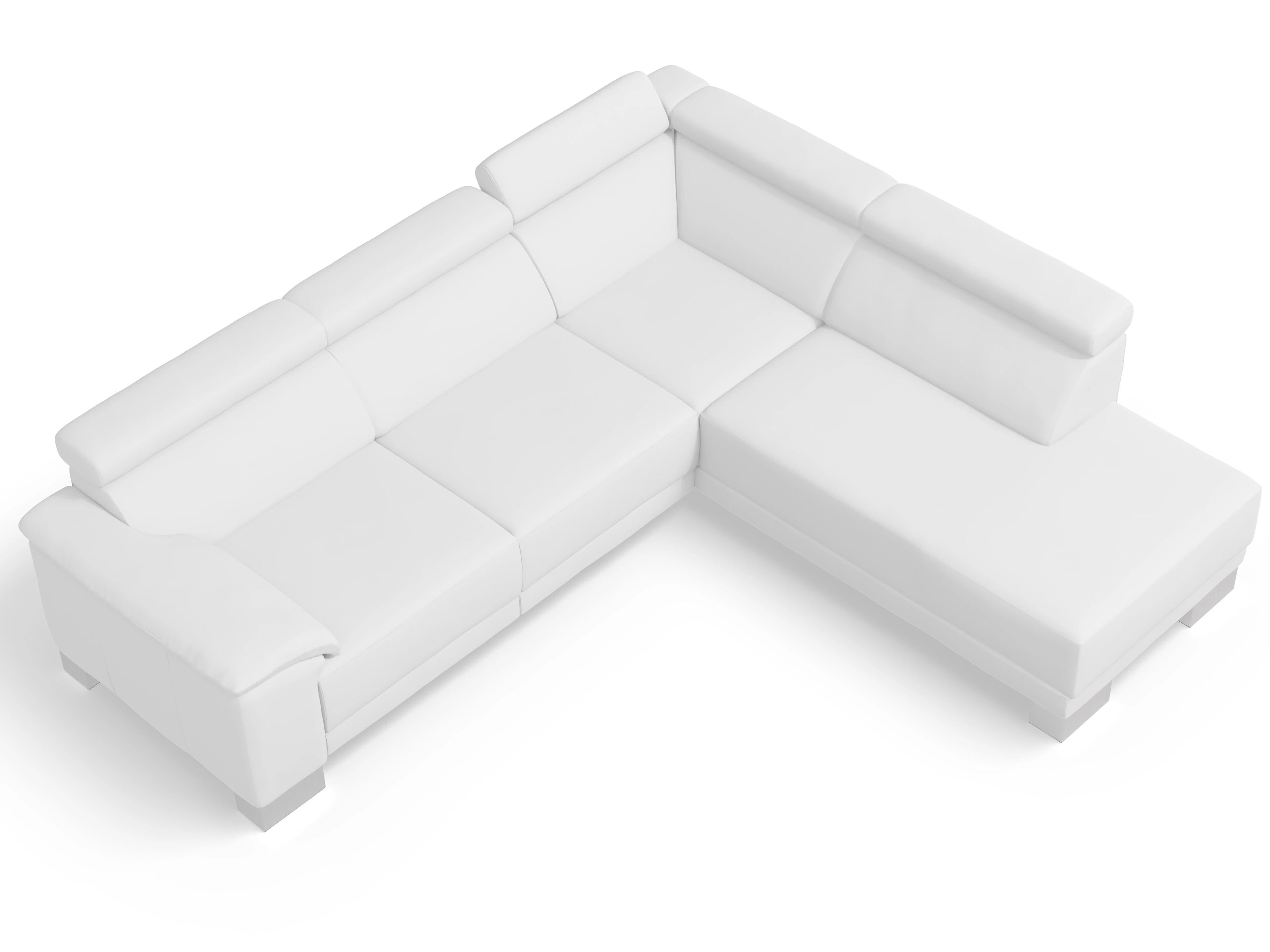 Antonio Ecksofa UM Medium Plus R Ansicht des Produktes Antonio Ecksofa rechts Abschluss offen in Leder Beige