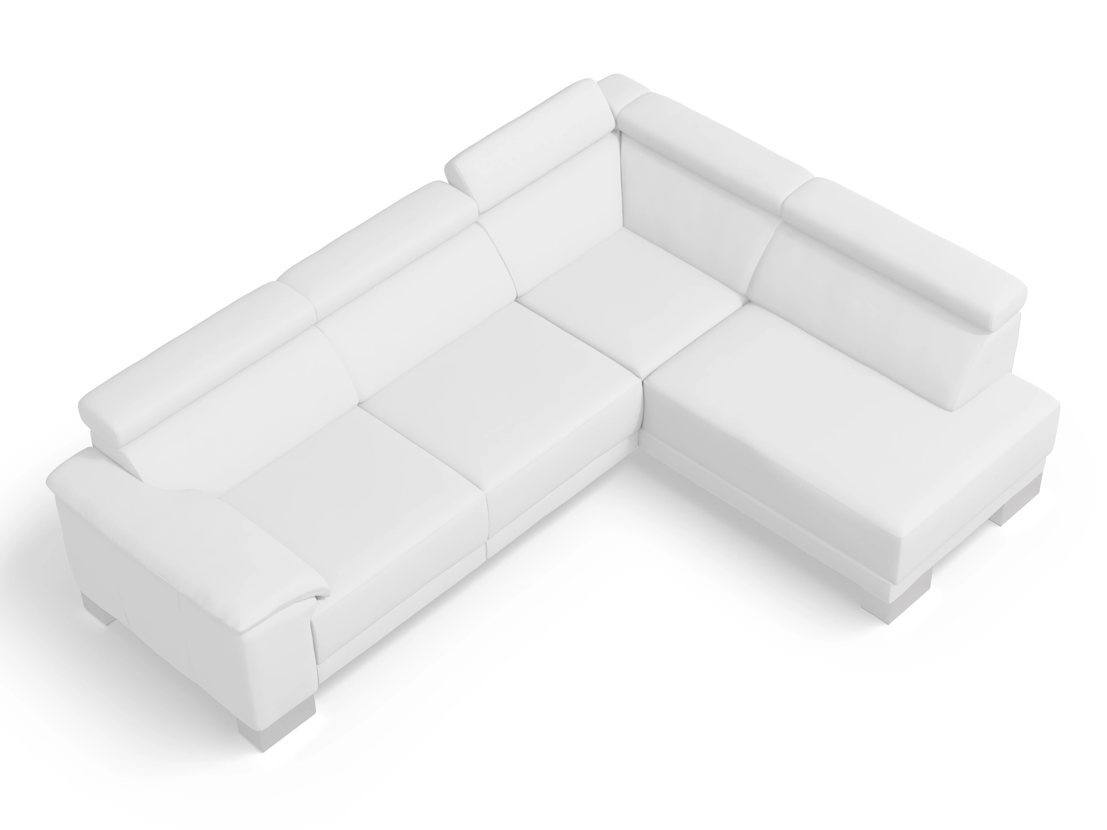 Ansicht des Produktes Antonio Ecksofa rechts Abschluss offen in Leder Beige