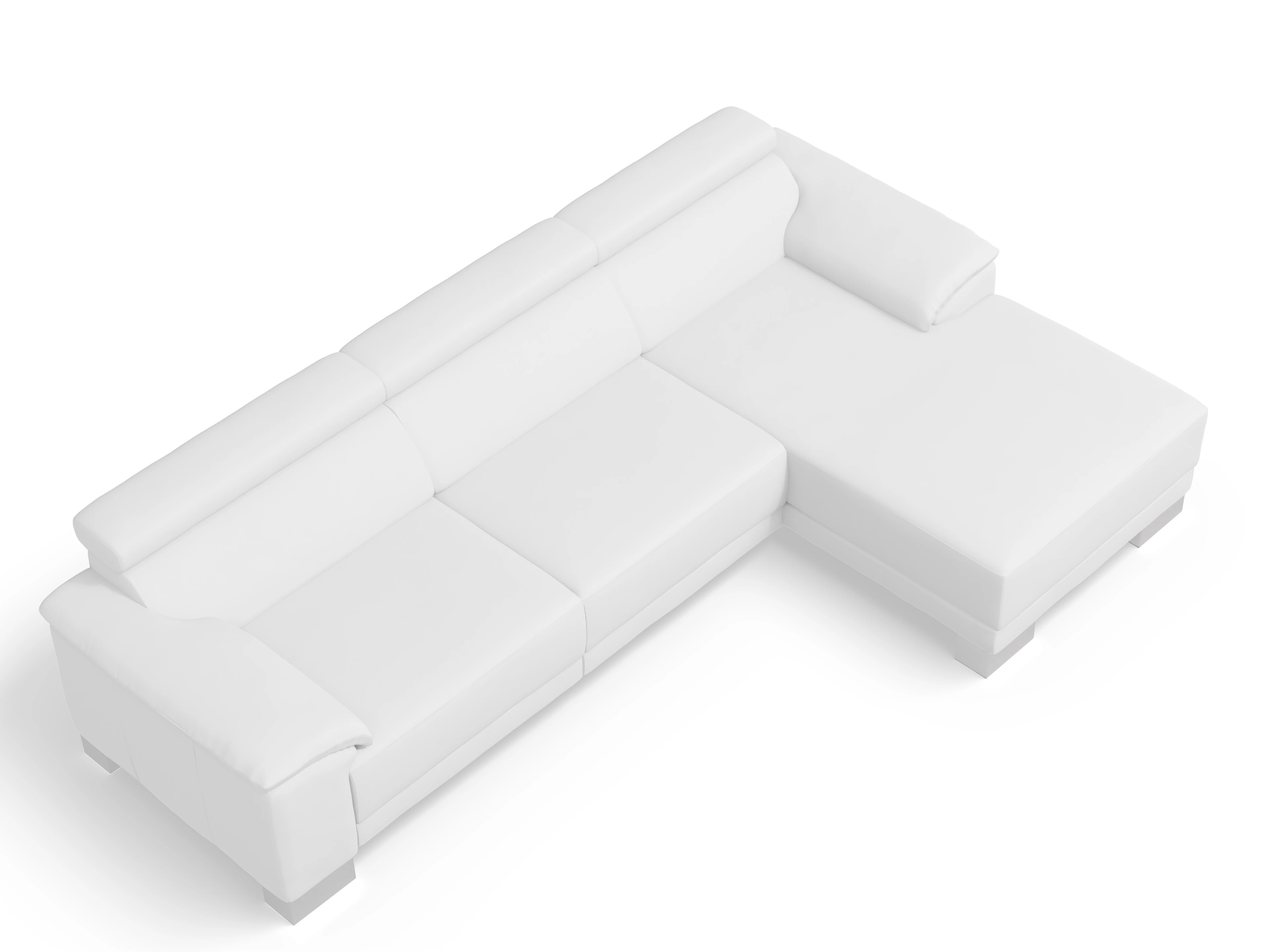 Ansicht des Produktes Antonio Ecksofa rechts Abschluss offen in Leder Beige