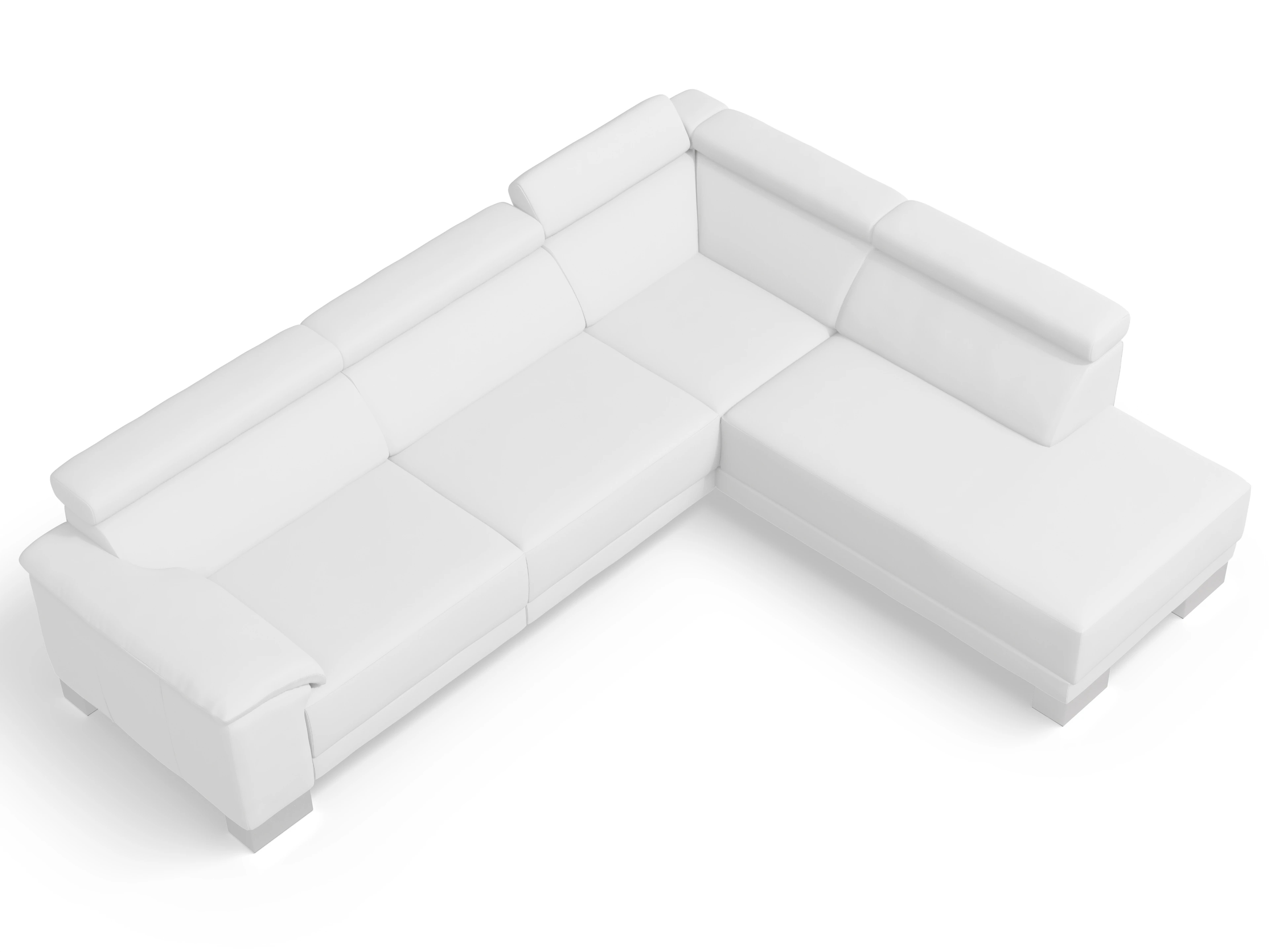 Ansicht des Produktes Antonio Ecksofa rechts Abschluss offen in Leder Beige
