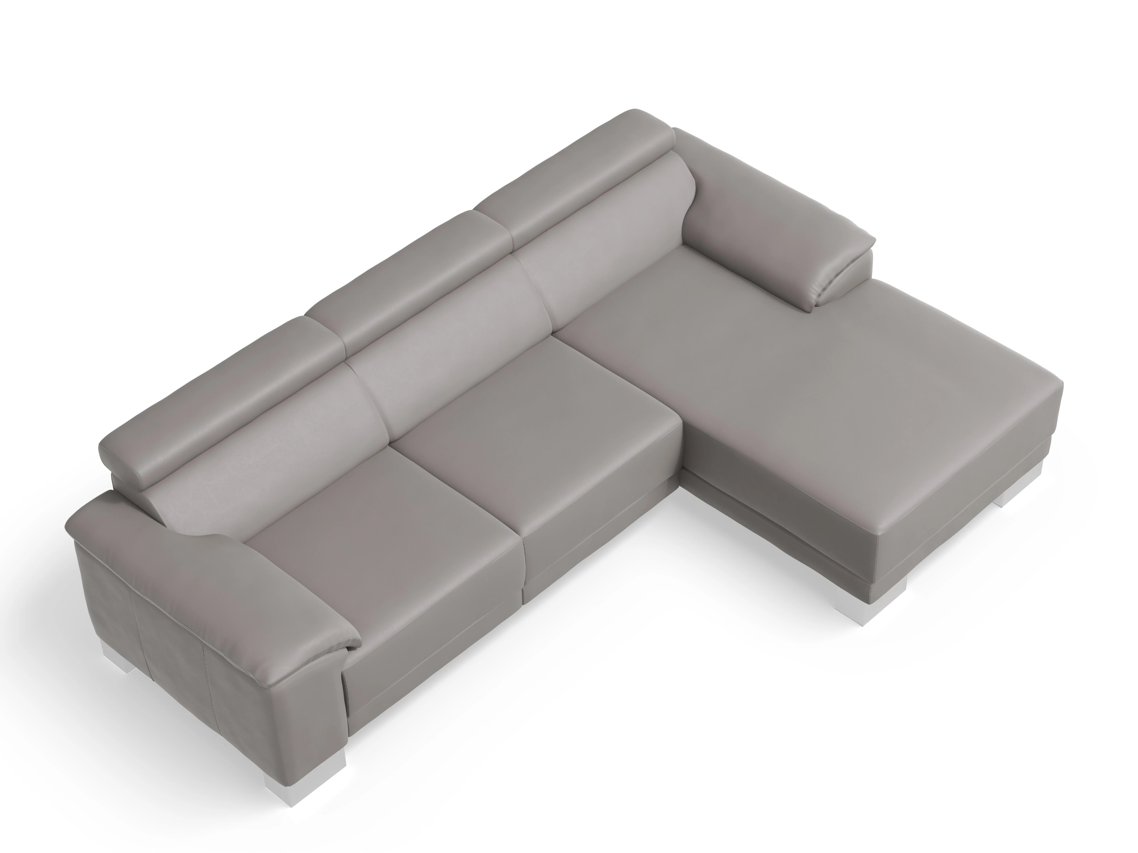 Antonio Ecksofa LO Medium R Ansicht des Produktes Antonio in Leder Grau