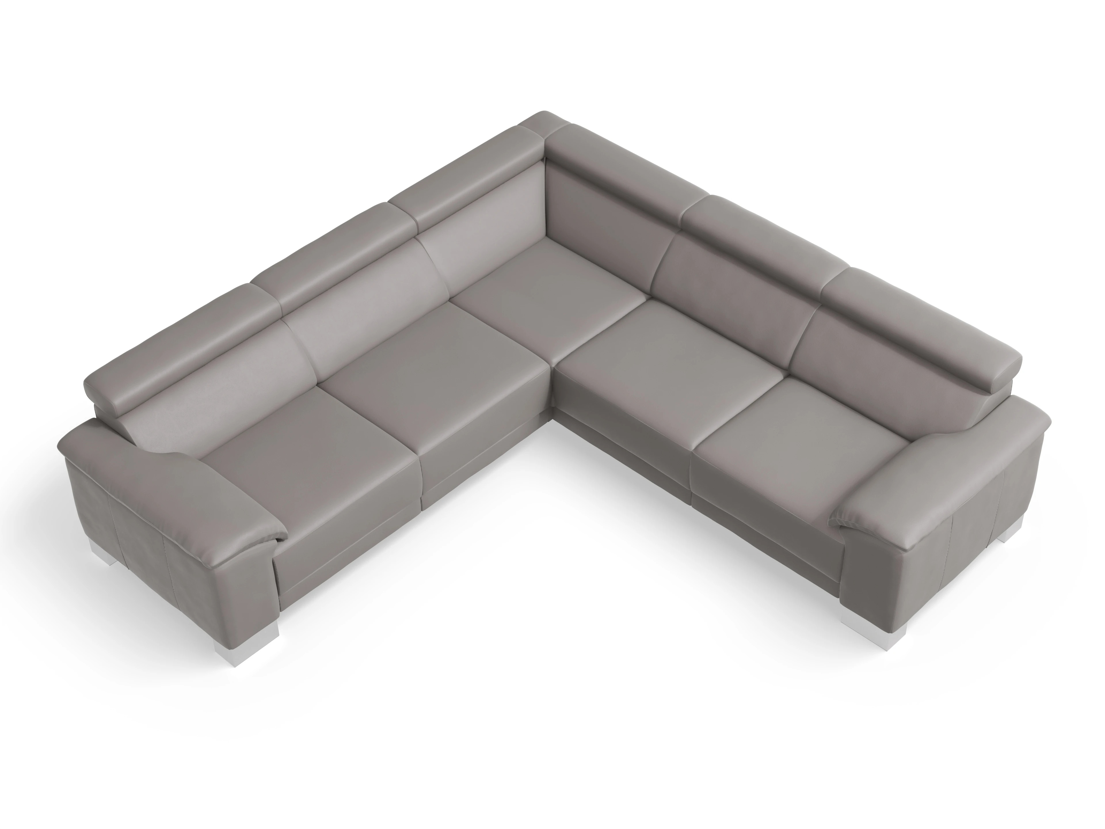 Ansicht des Produktes Antonio Ecksofa gleichschenklig in Leder Grau