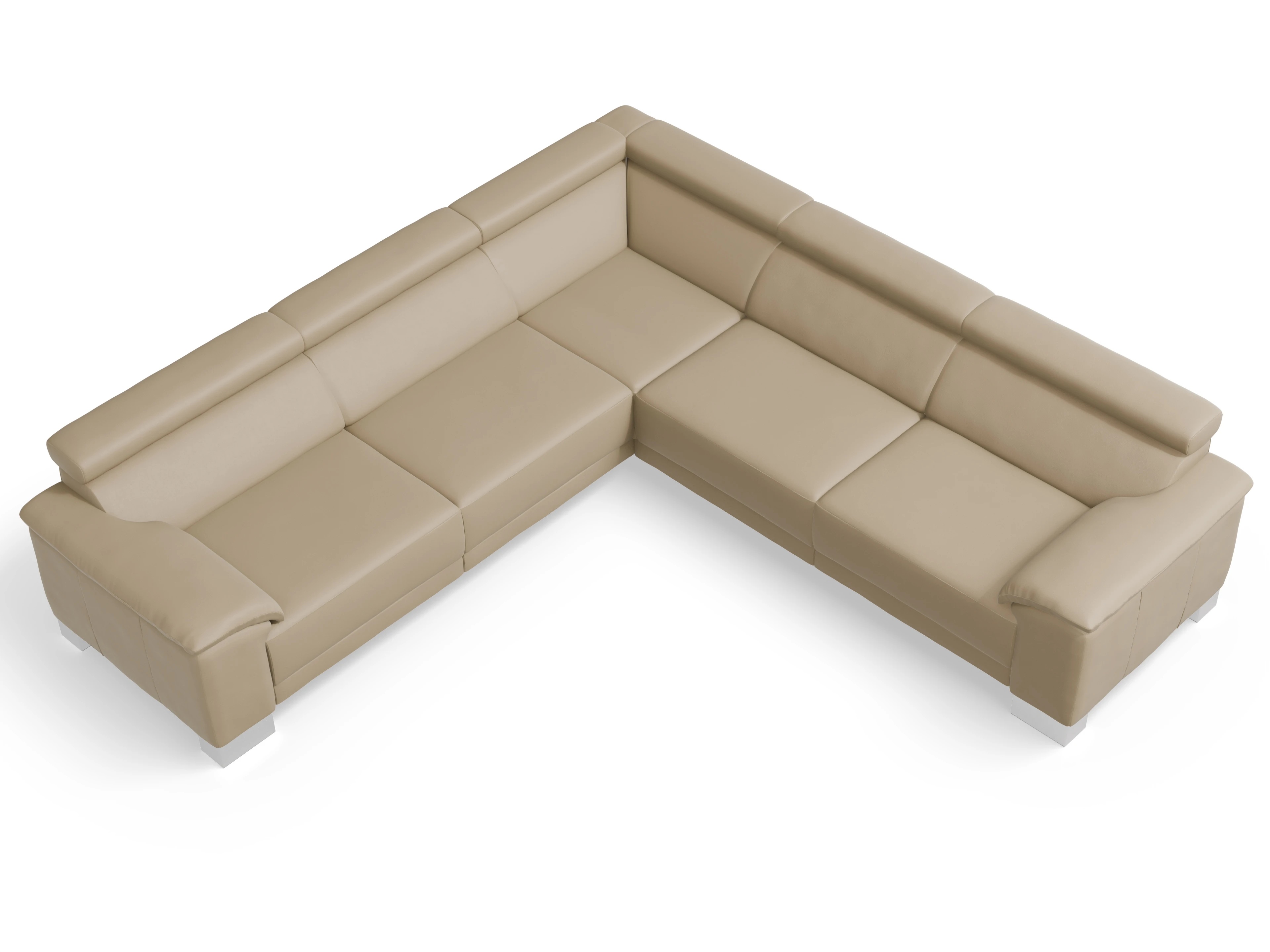 Ansicht des Produktes Antonio Ecksofa gleichschenklig in Leder Beige