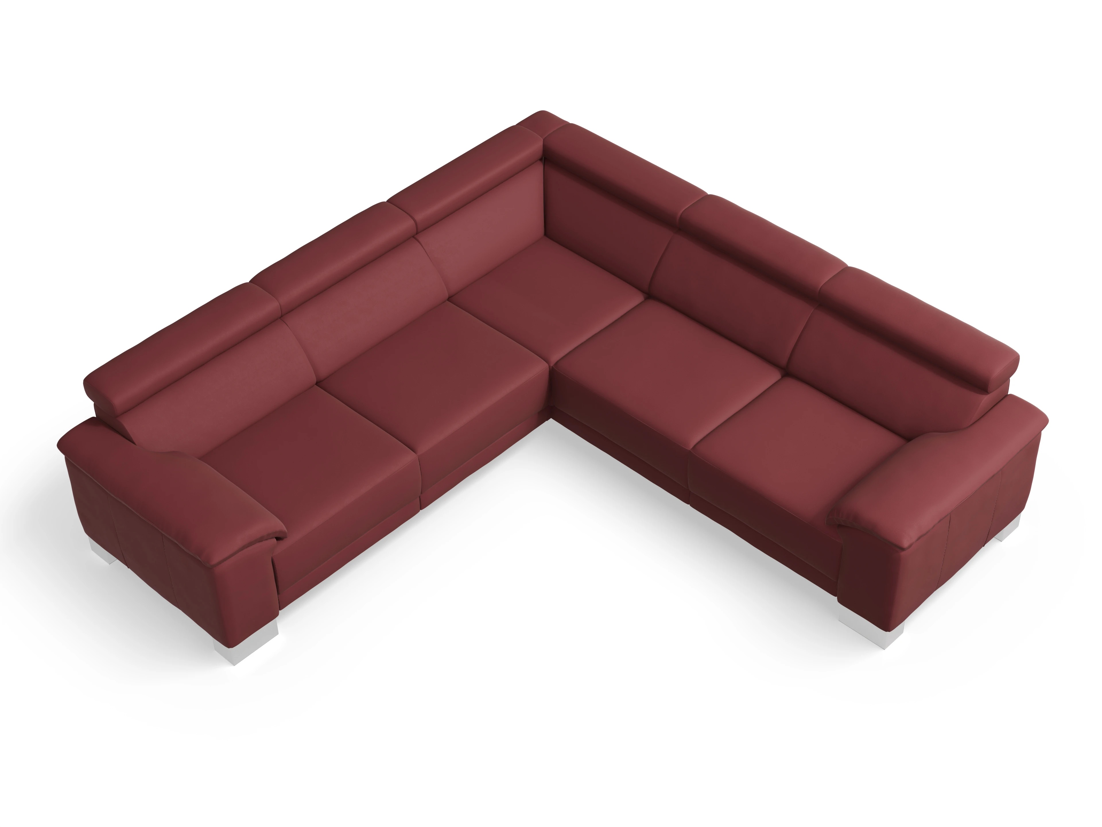 Ansicht des Produktes Antonio Ecksofa gleichschenklig in Leder Rot