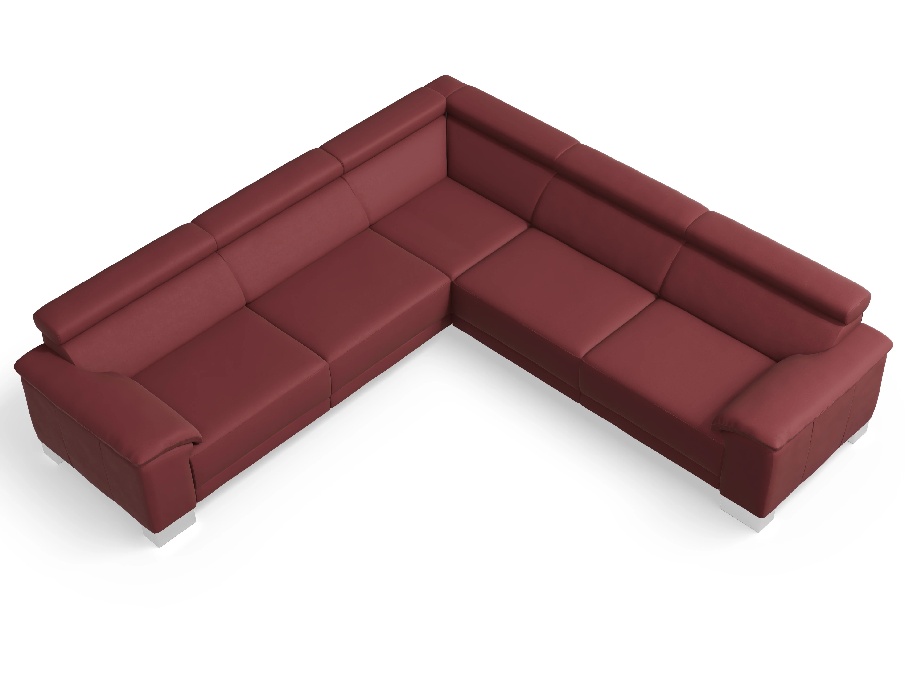 Antonio Ecksofa SPE Large Ansicht des Produktes Antonio Ecksofa gleichschenklig in Leder Rot