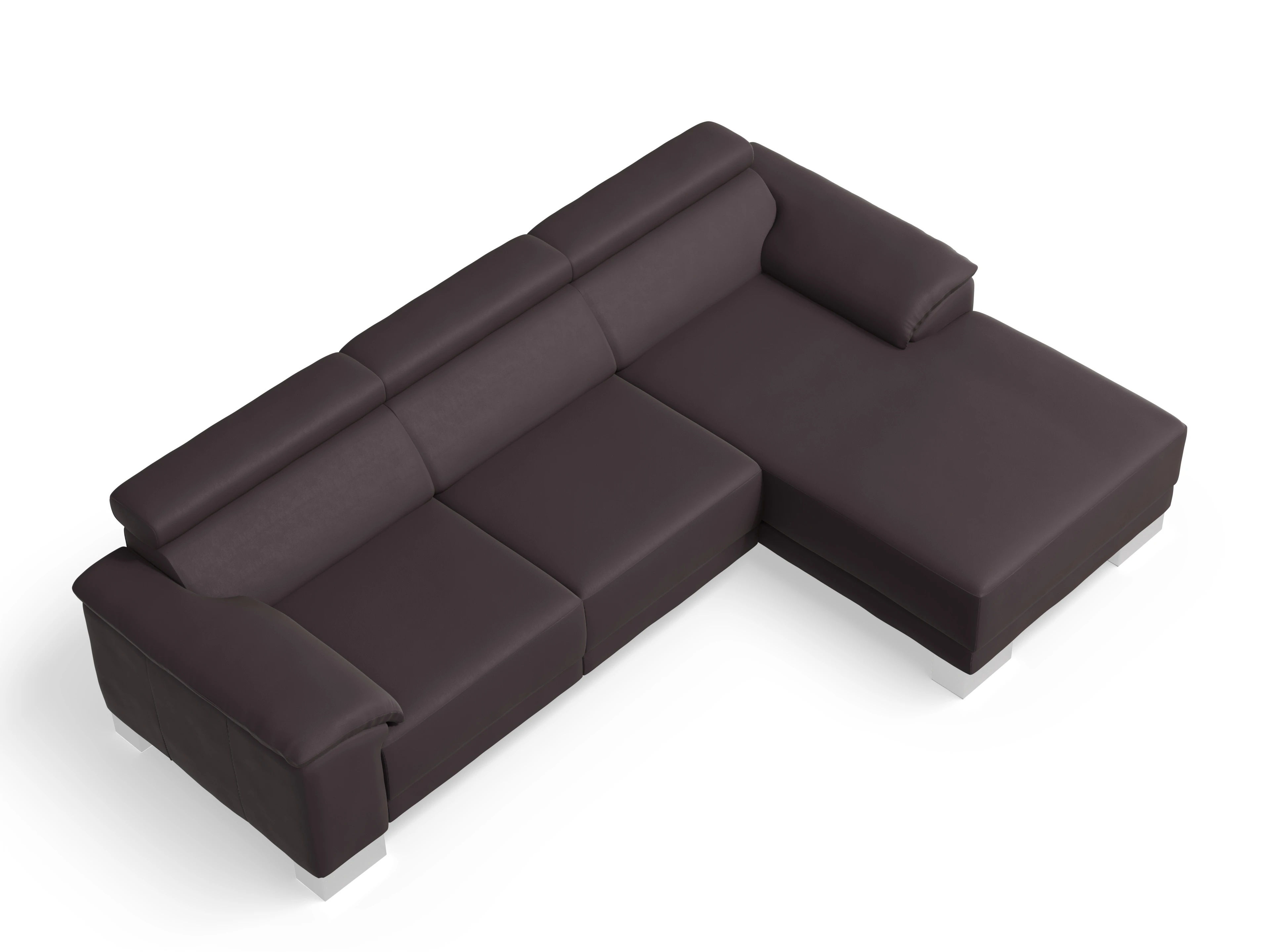 Antonio Ecksofa LO Medium R Ansicht des Produktes Antonio in Leder Braun