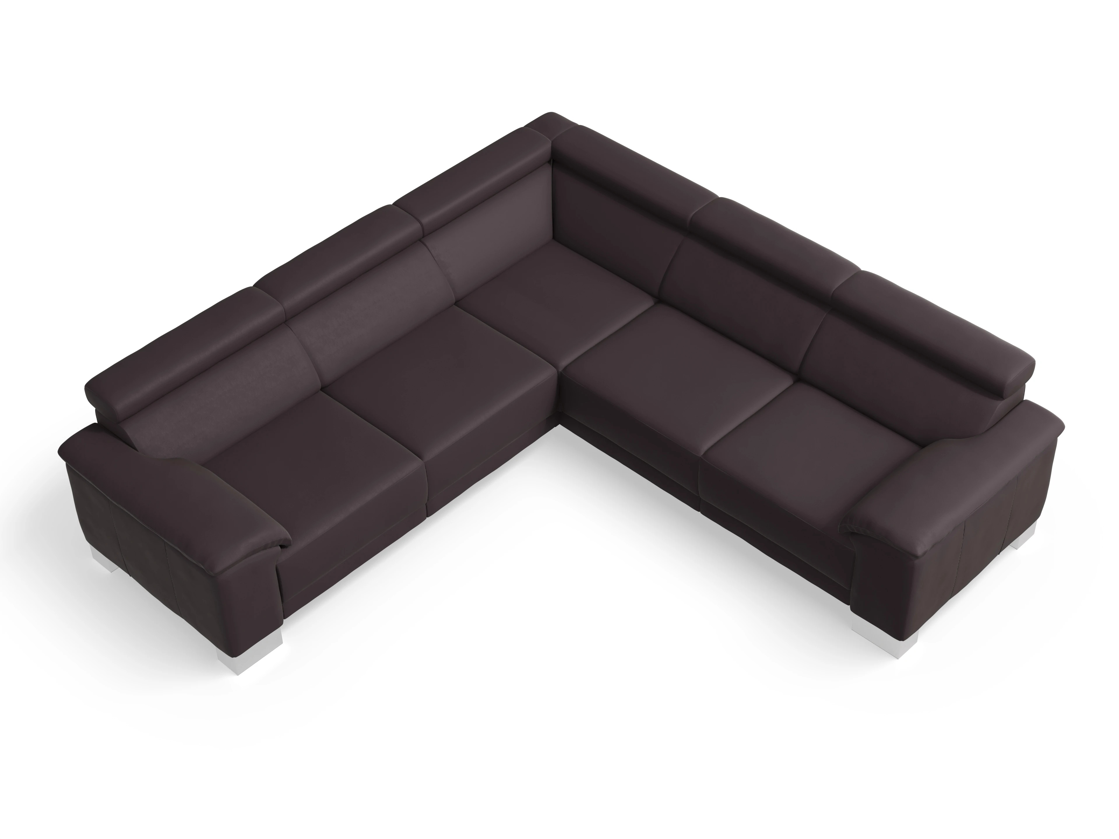 Ansicht des Produktes Antonio Ecksofa gleichschenklig in Leder Braun