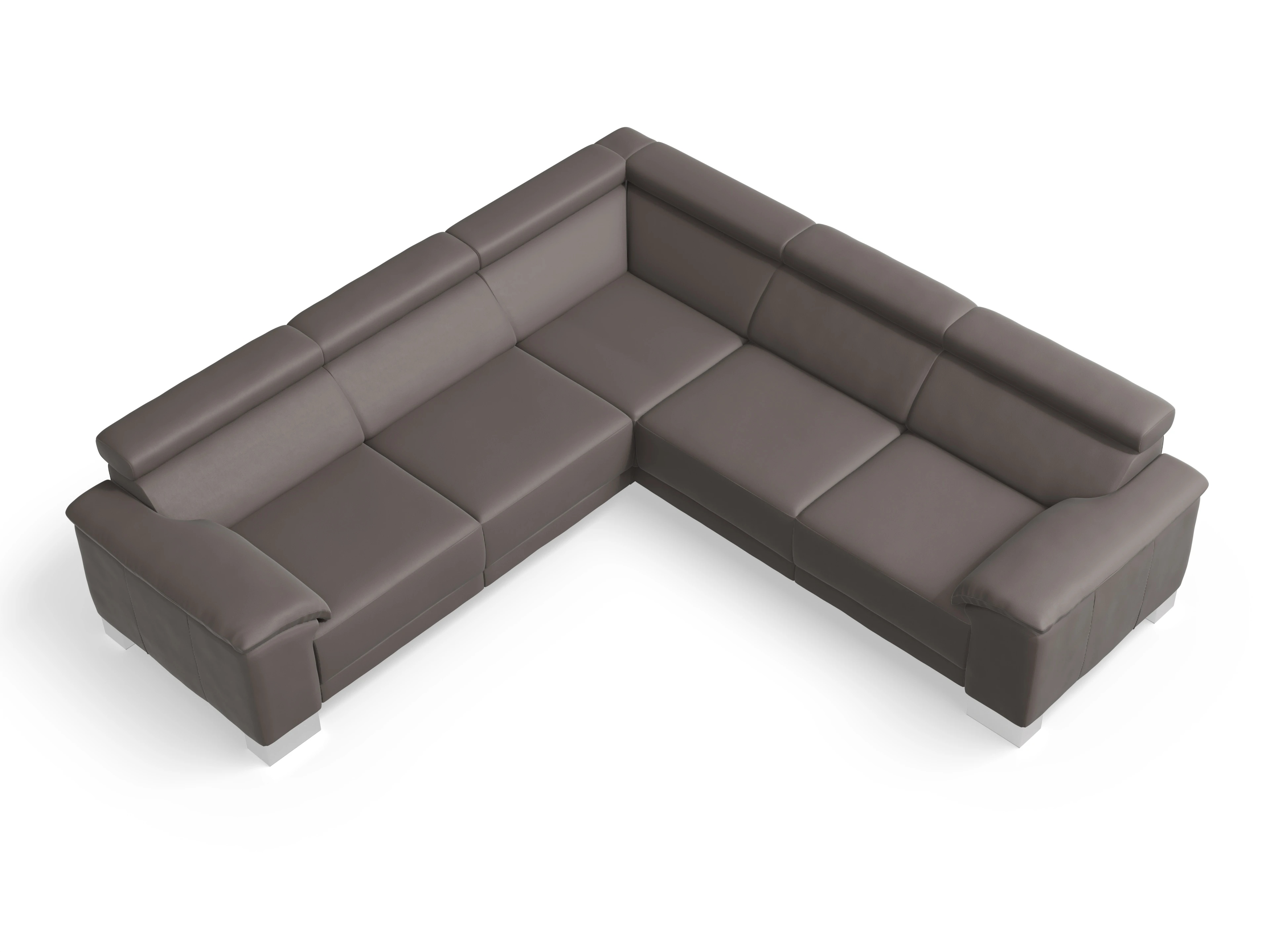 Ansicht des Produktes Antonio Ecksofa gleichschenklig in Leder Grau