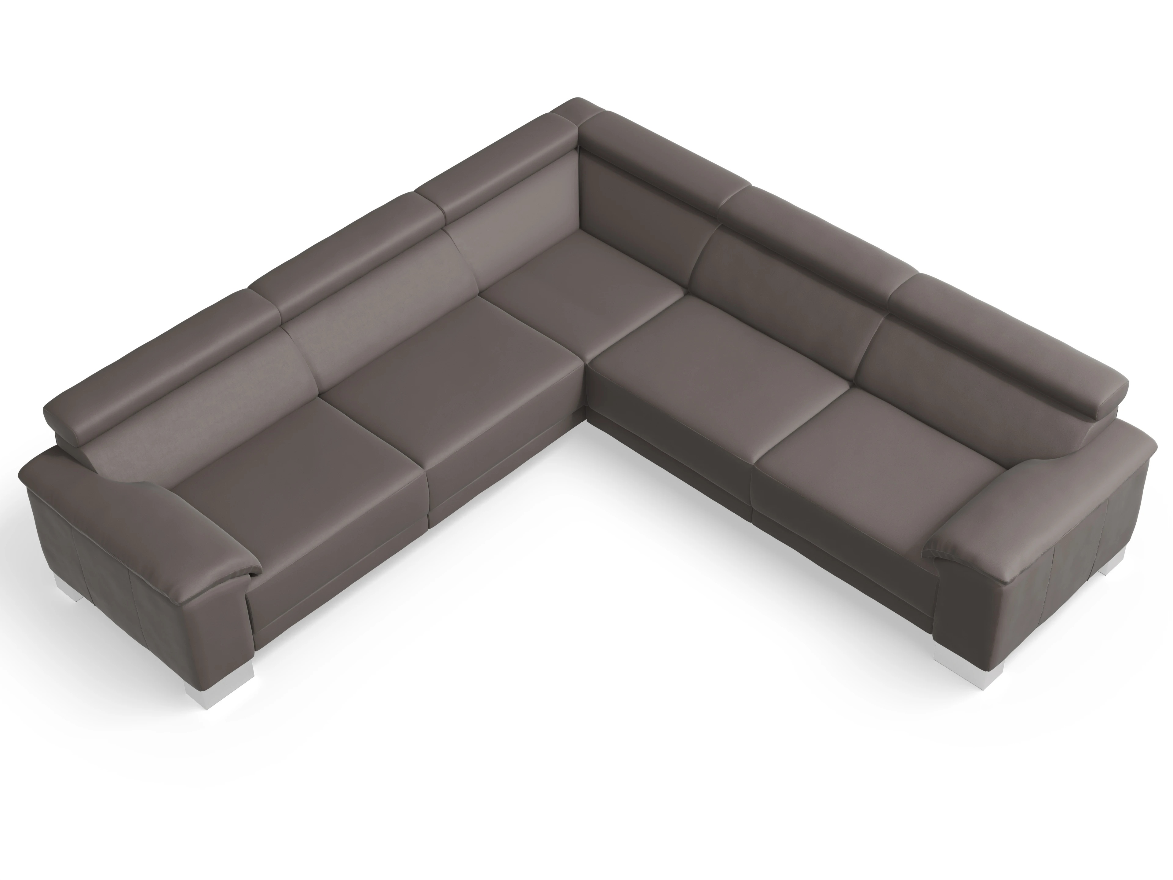 Ansicht des Produktes Antonio Ecksofa gleichschenklig in Leder Grau