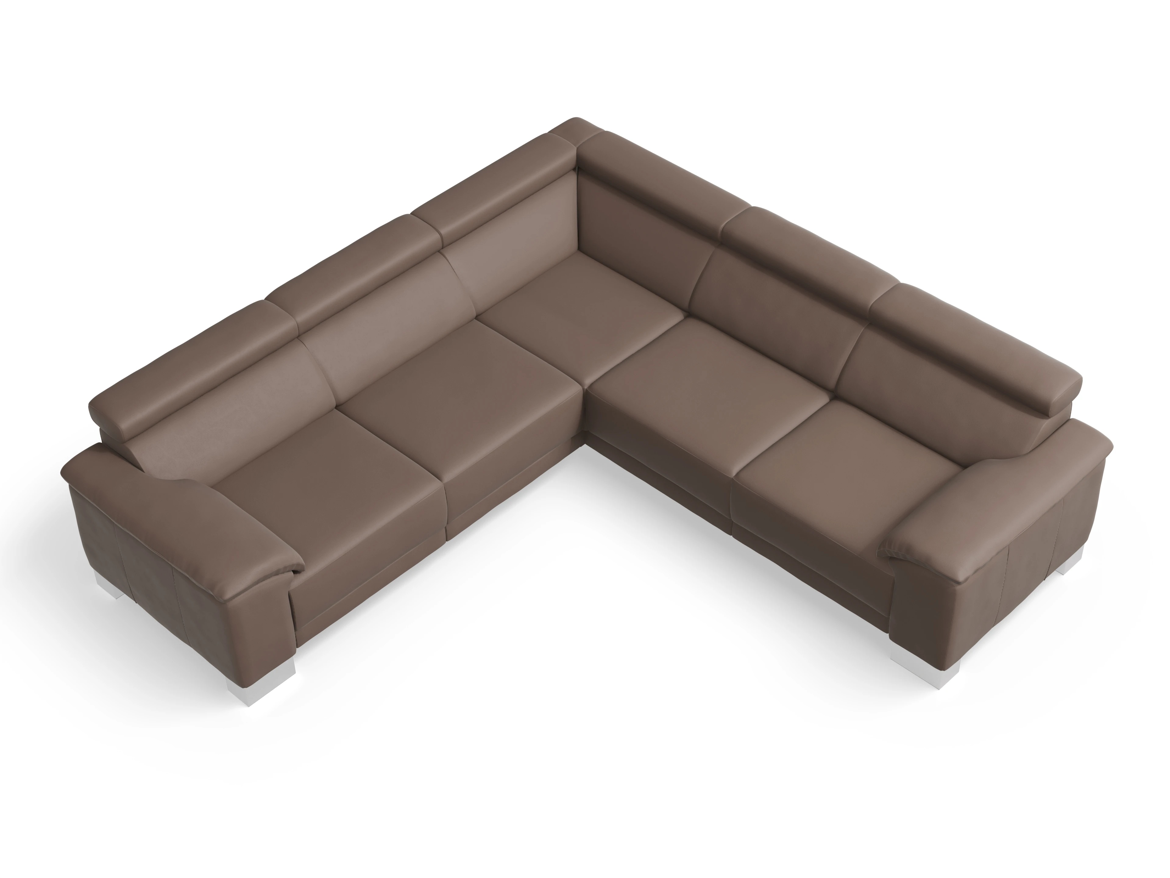 Ansicht des Produktes Antonio Ecksofa gleichschenklig in Leder Braun