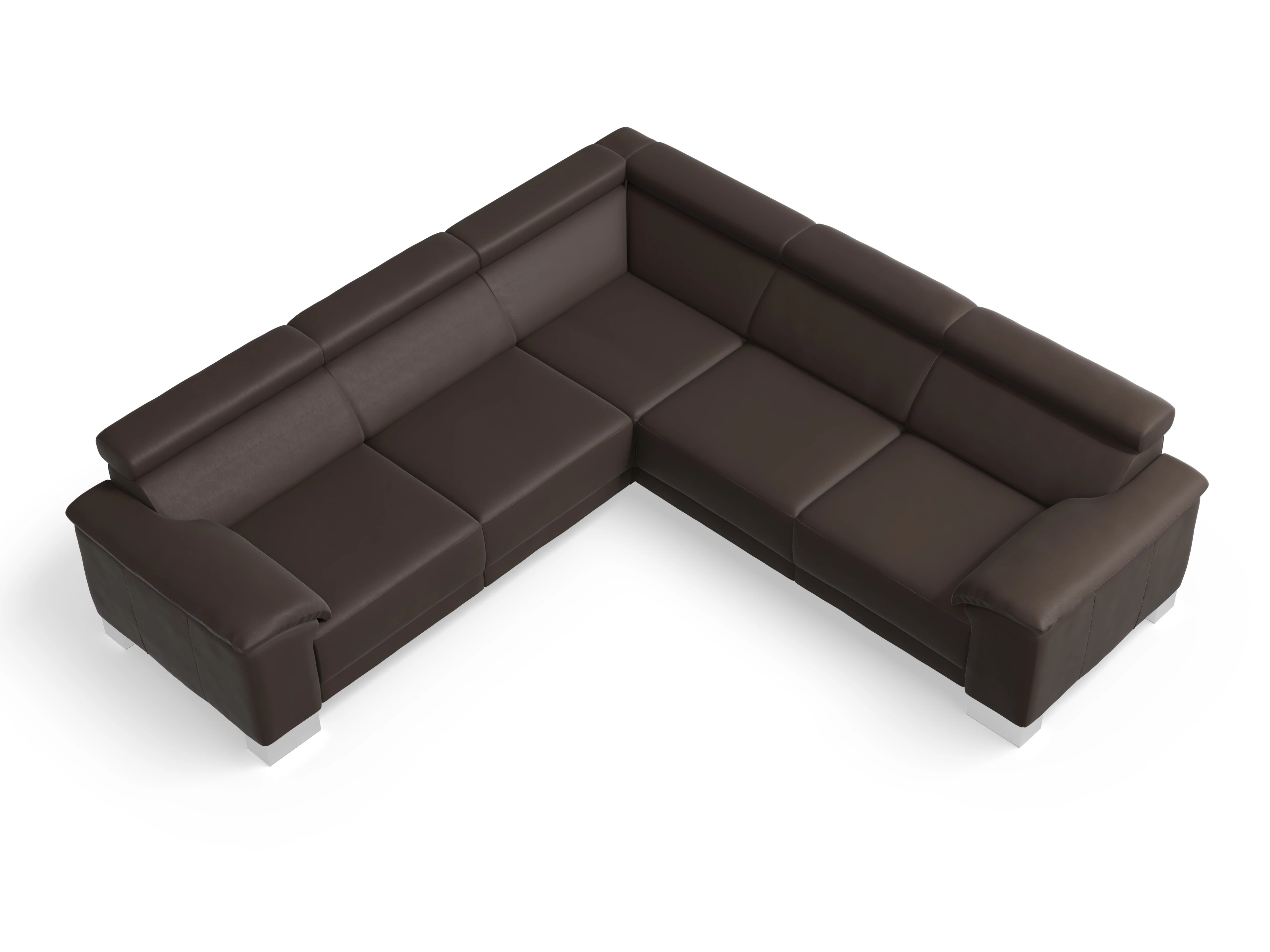 Ansicht des Produktes Antonio Ecksofa gleichschenklig in Leder Braun