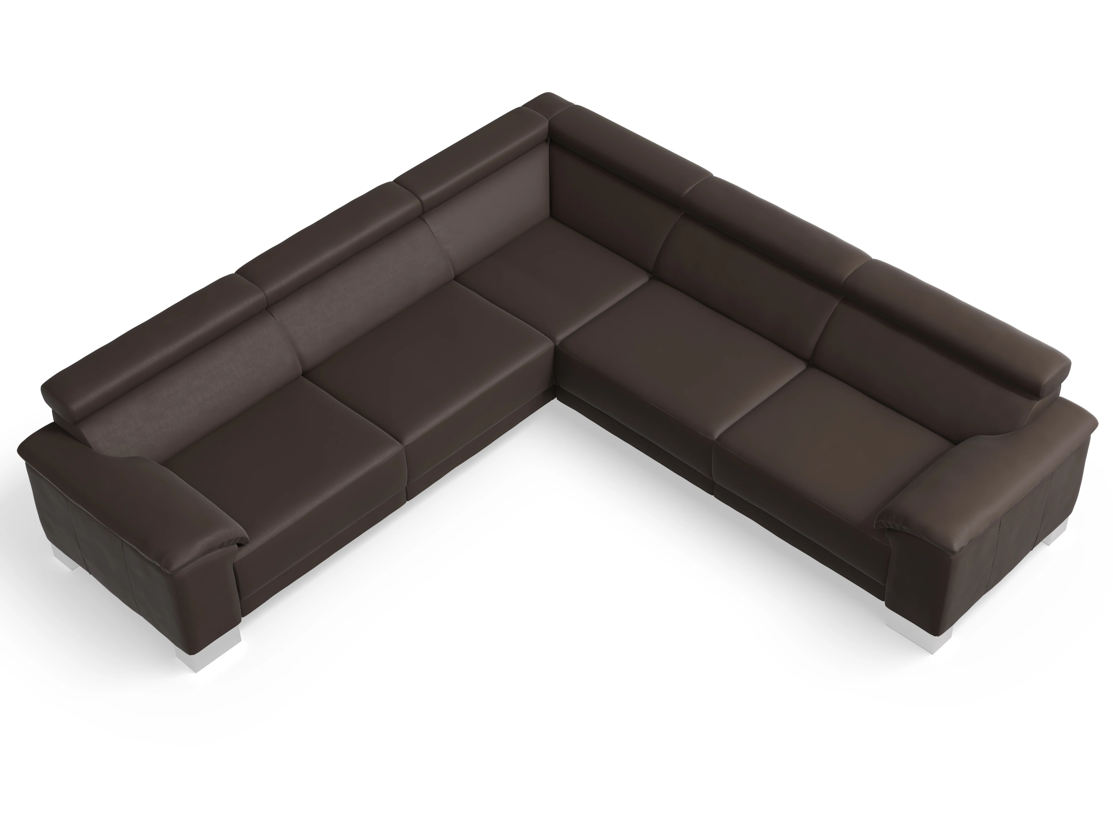 Antonio Ecksofa SPE Large Ansicht des Produktes Antonio Ecksofa gleichschenklig in Leder Braun