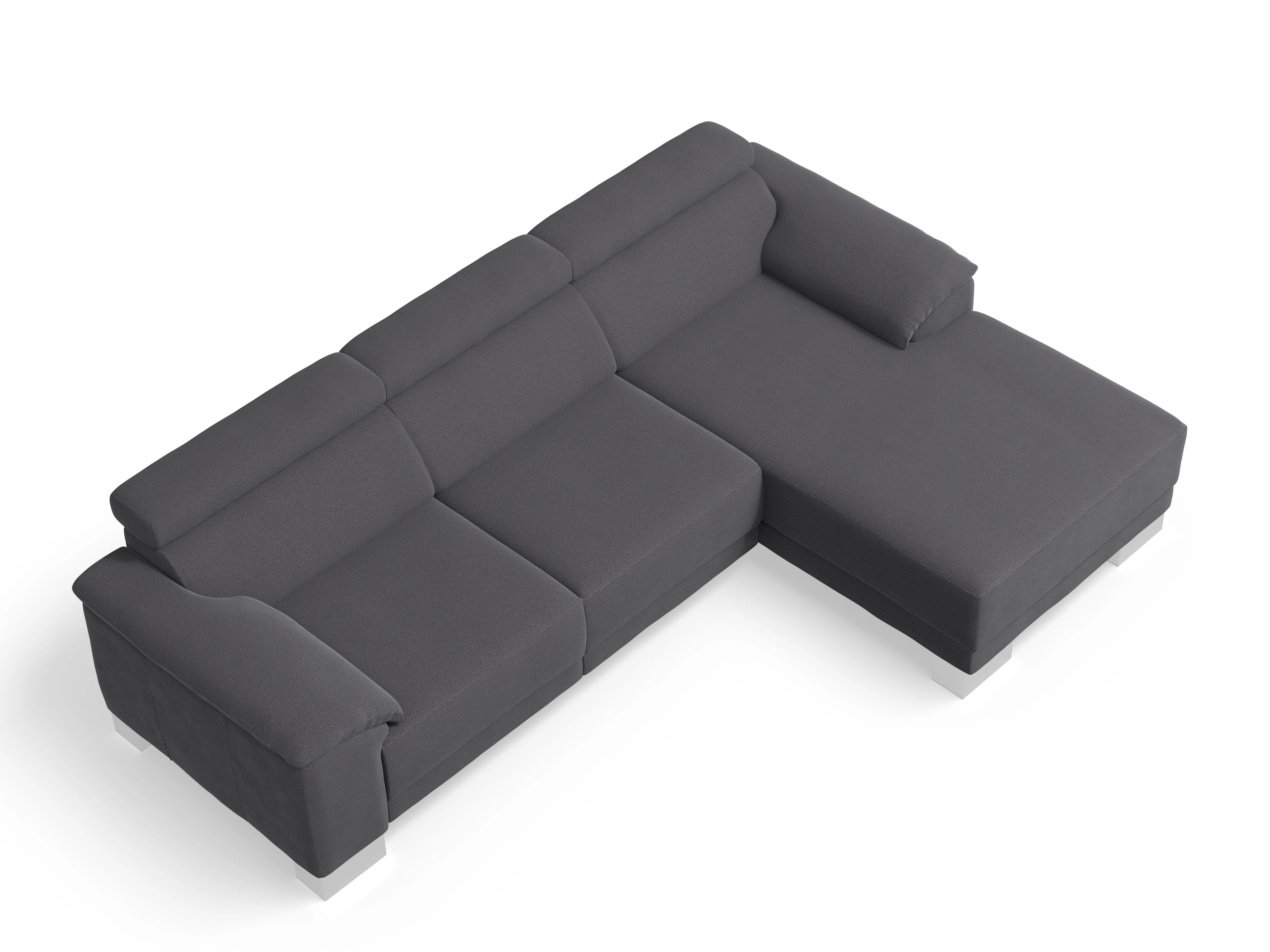 Antonio Ecksofa LO Medium R Ansicht des Produktes Antonio in Stoff Grau