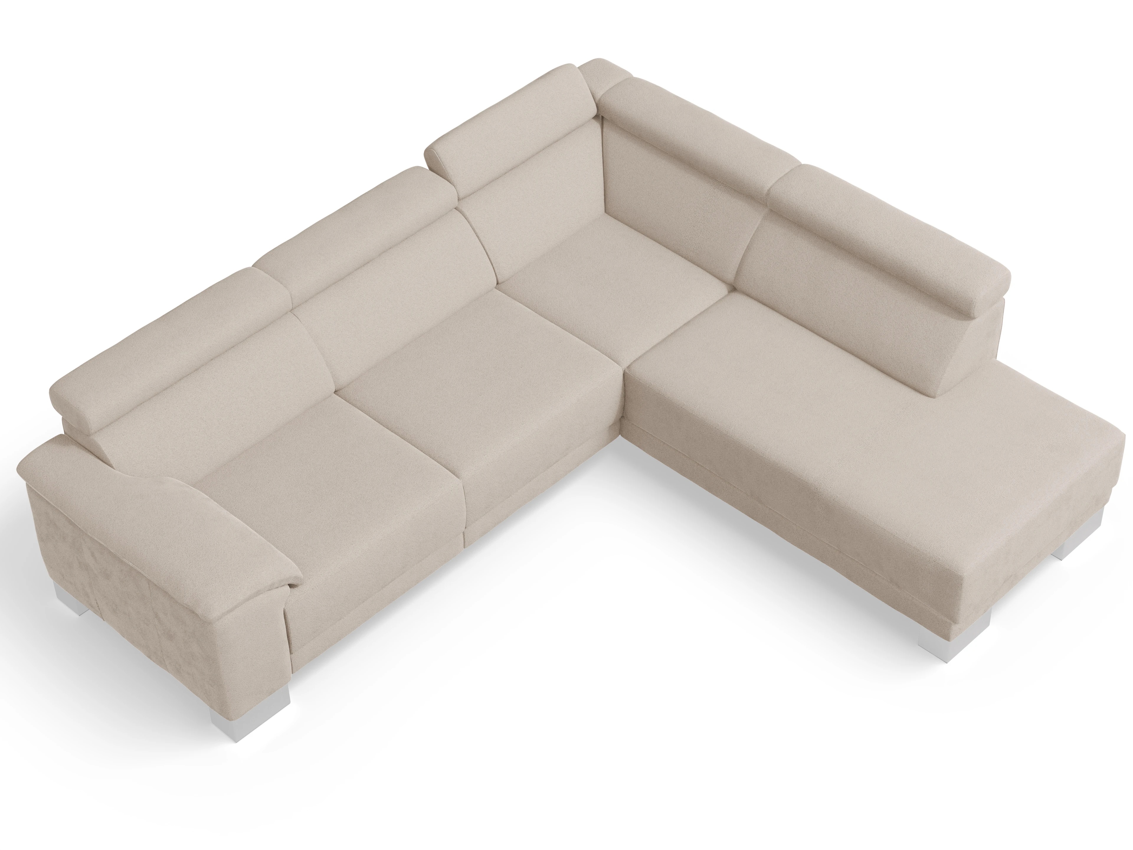 Ansicht des Produktes Antonio Ecksofa rechts Abschluss offen in Stoff Beige