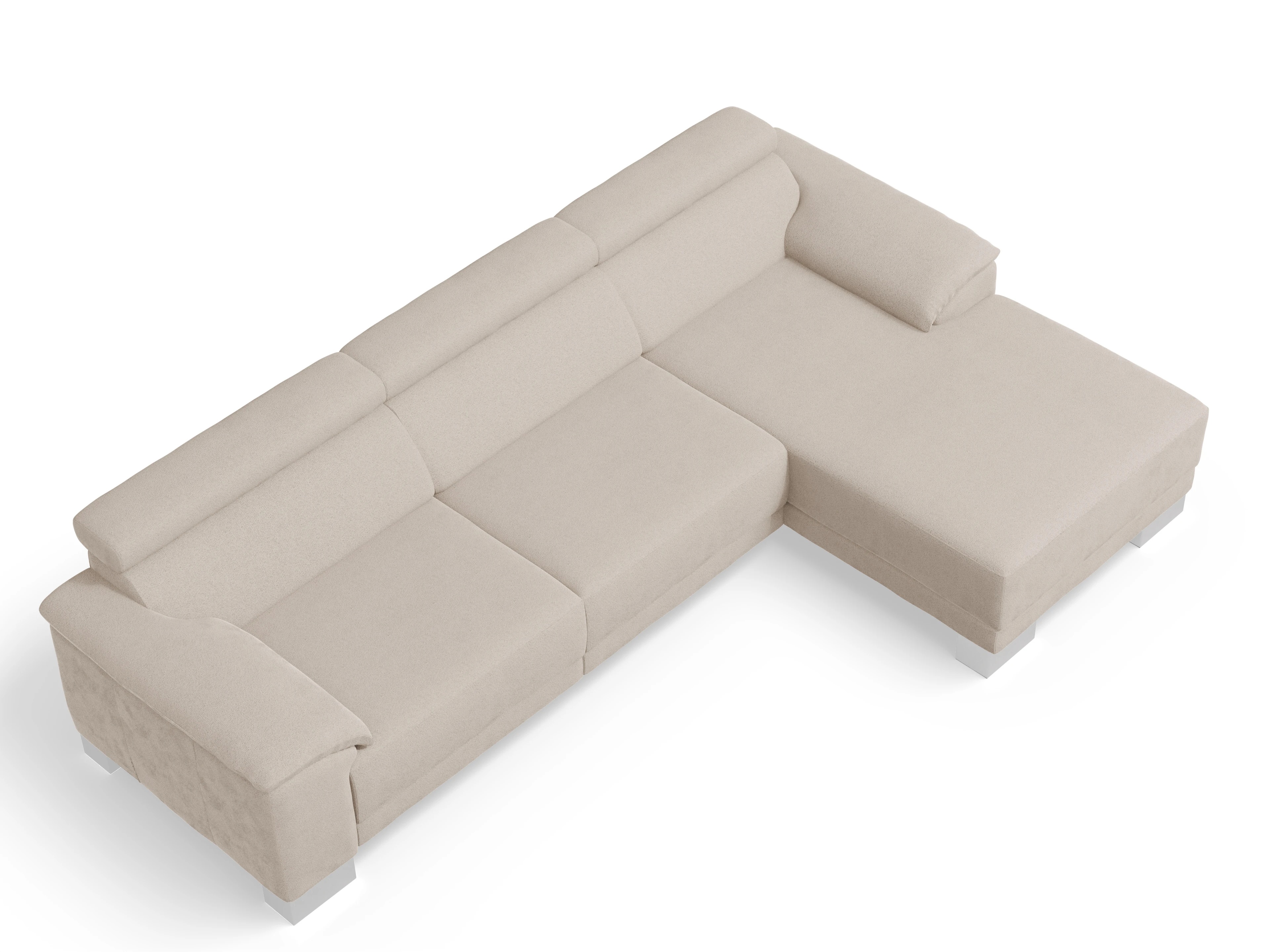 Ansicht des Produktes Antonio Ecksofa rechts Abschluss offen in Stoff Beige