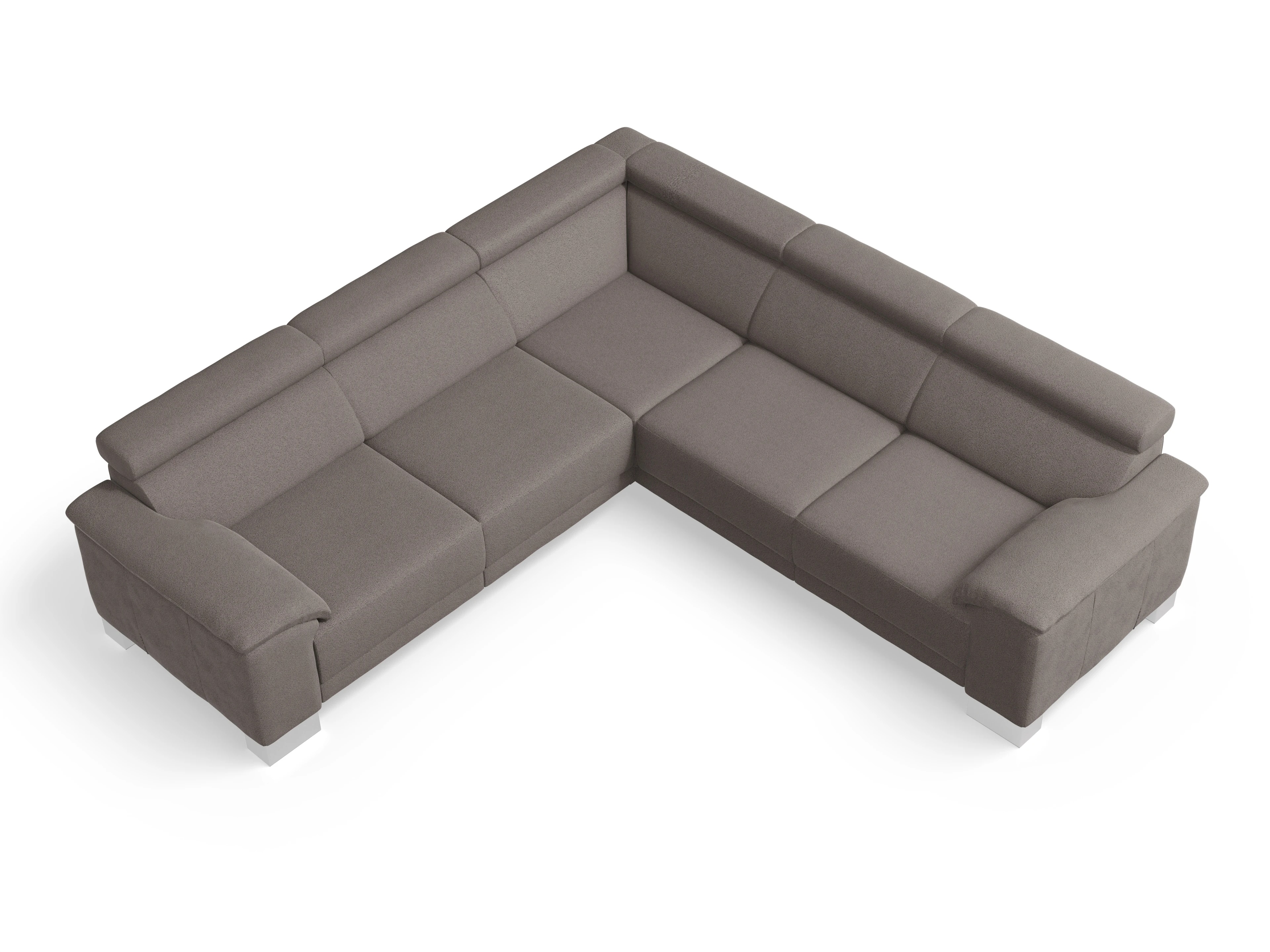 Ansicht des Produktes Antonio Ecksofa gleichschenklig in Stoff Braun