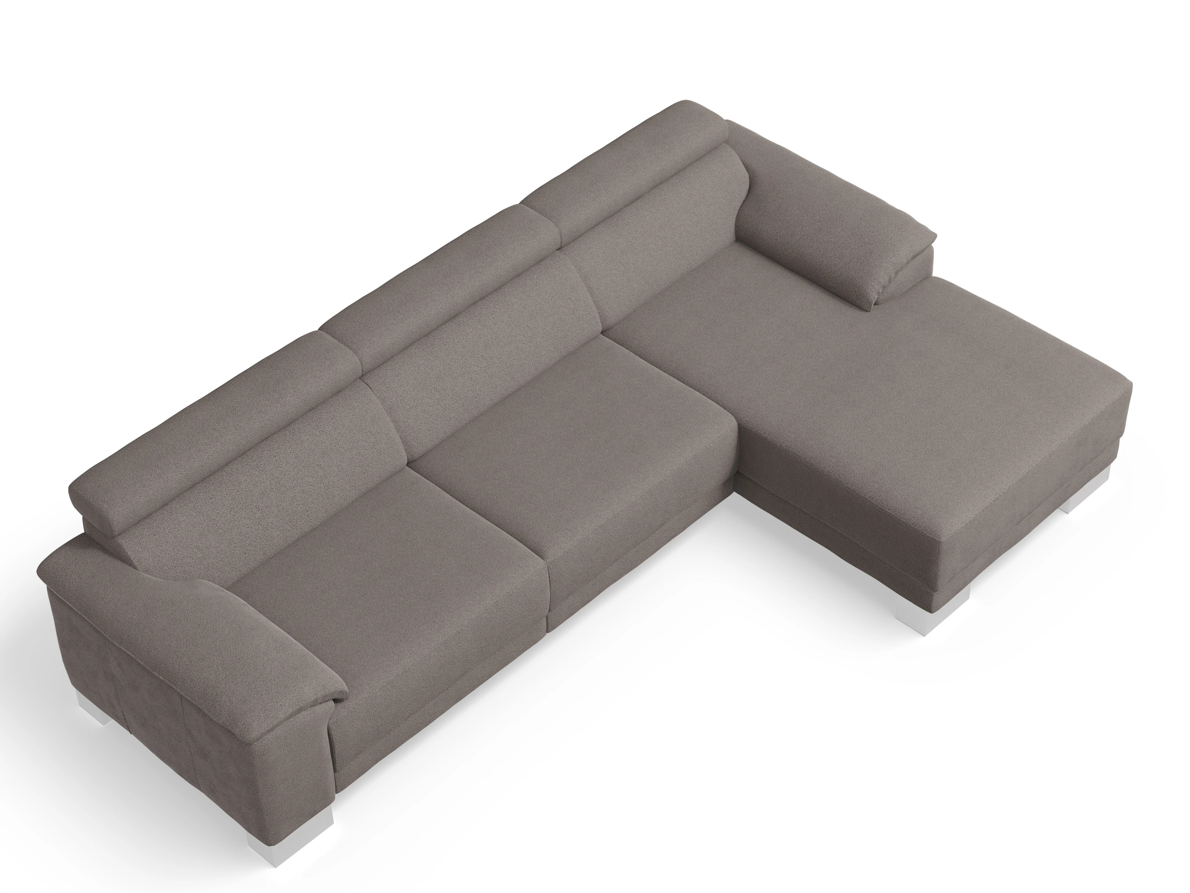Ansicht des Produktes Antonio Ecksofa rechts Abschluss offen in Stoff Braun