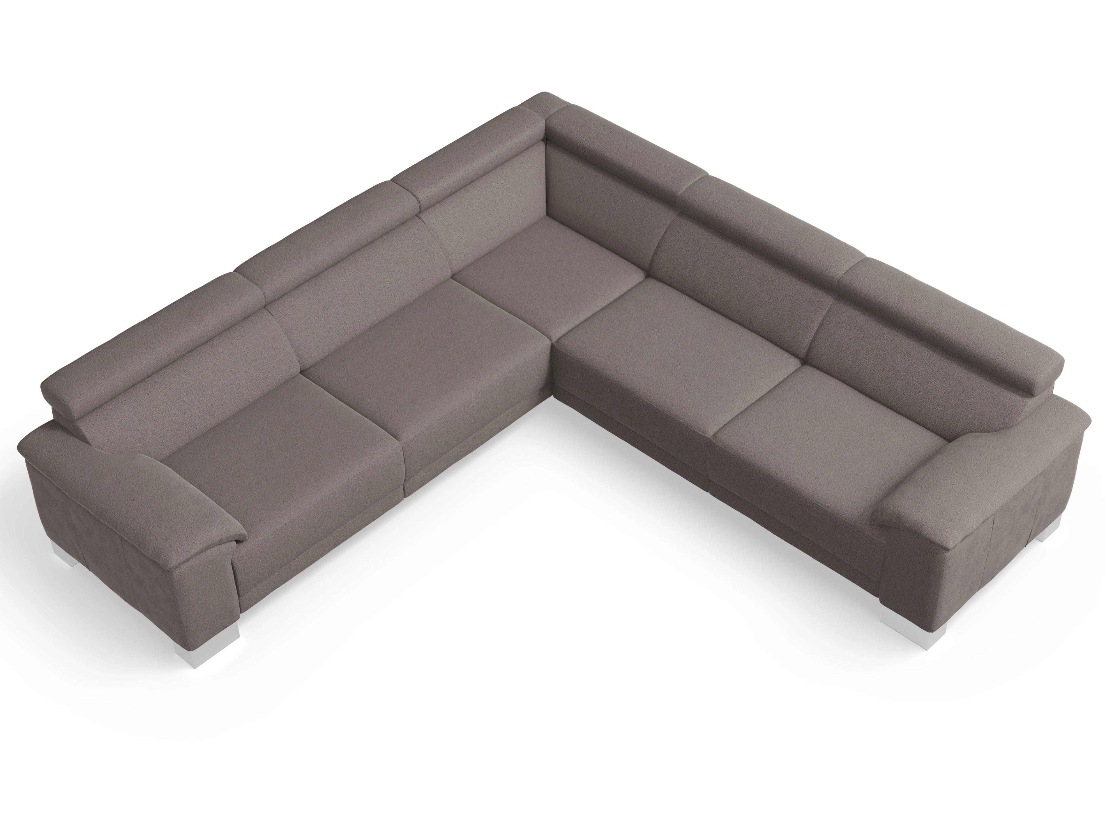 Ansicht des Produktes Antonio Ecksofa gleichschenklig in Stoff Braun