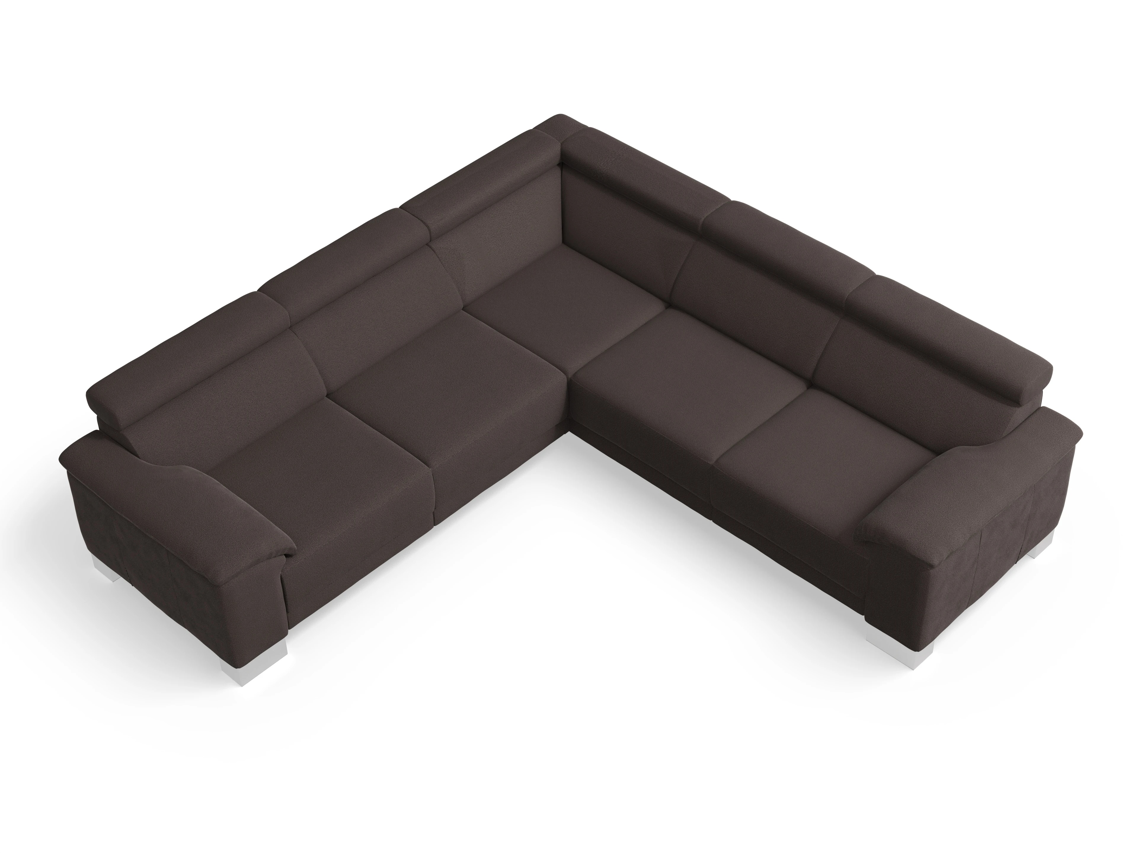 Ansicht des Produktes Antonio Ecksofa gleichschenklig in Stoff Braun