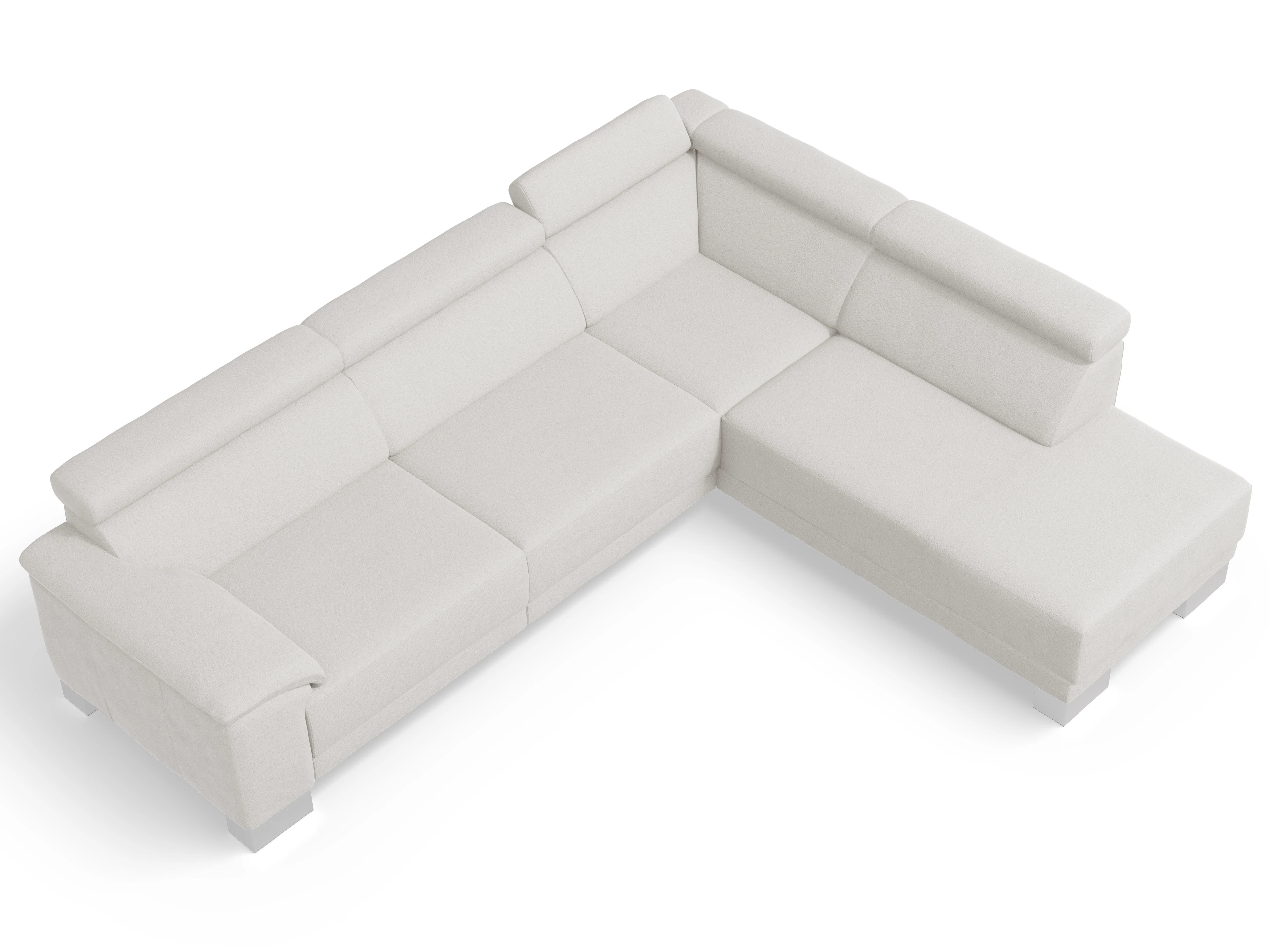 Antonio Ecksofa UM Large Plus R Ansicht des Produktes Antonio Ecksofa rechts Abschluss offen in Stoff Beige