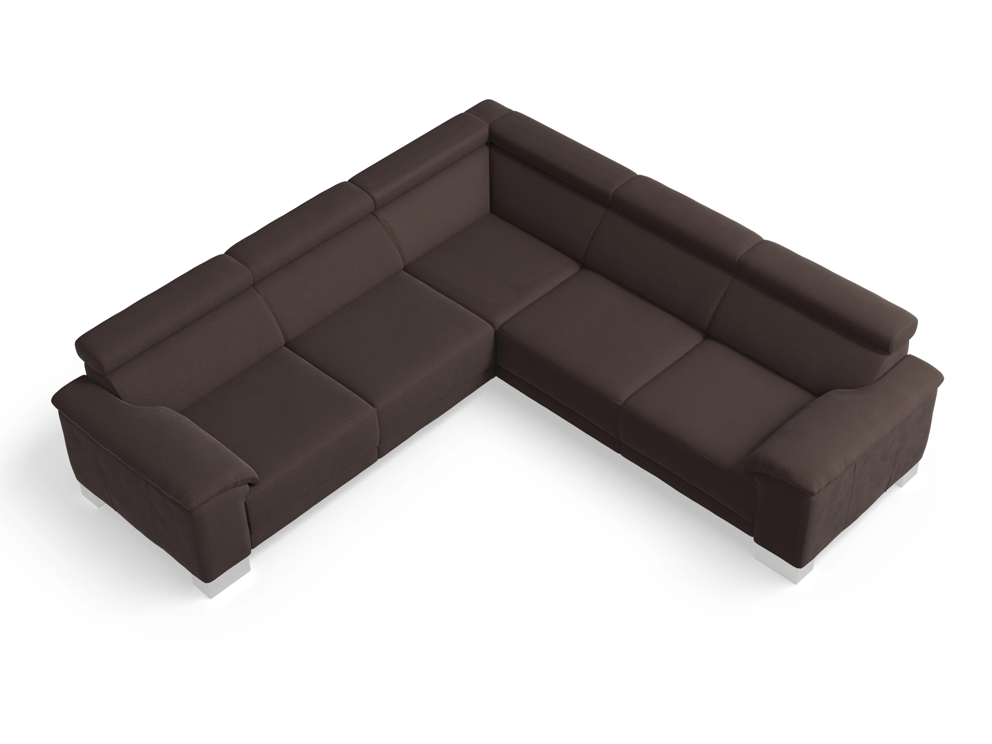 Ansicht des Produktes Antonio Ecksofa gleichschenklig in Stoff Braun